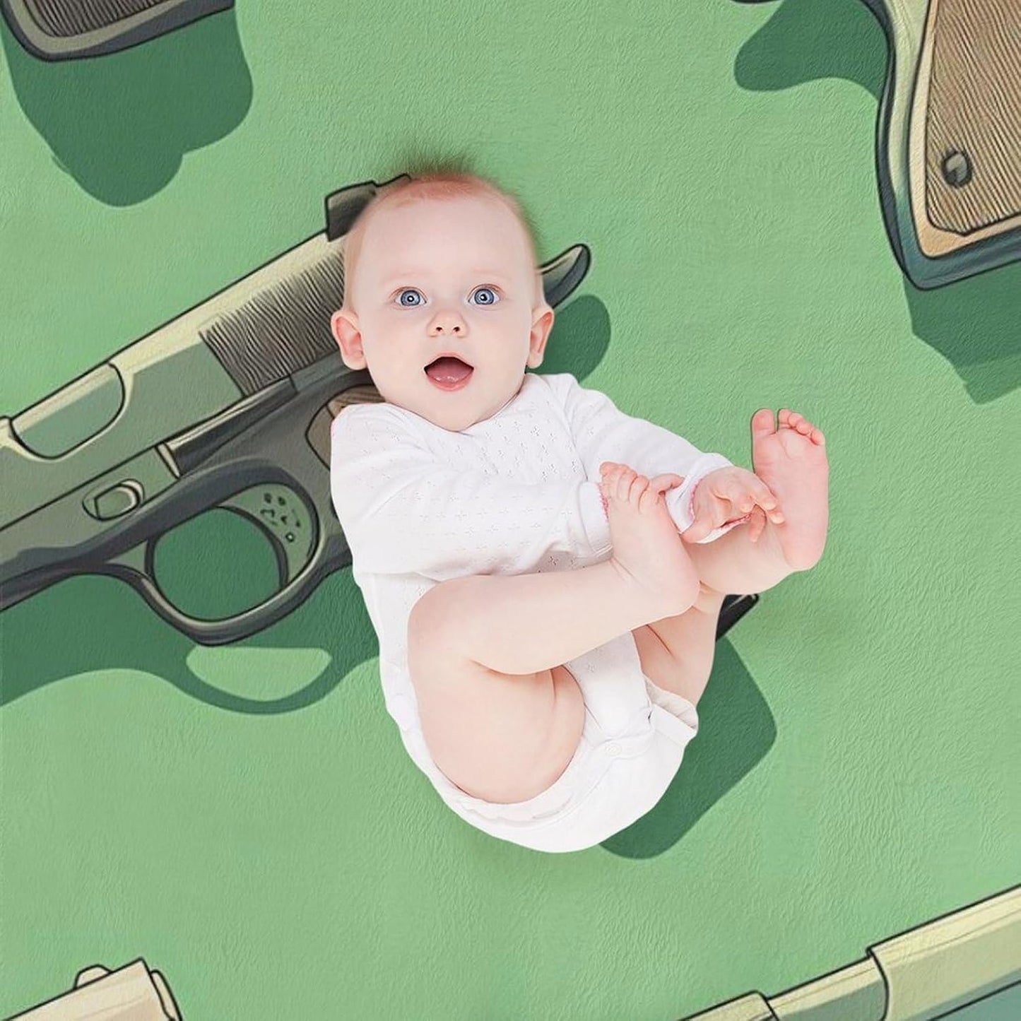 Guns Print Throw Blanket for Couch Bed Plush Cozy Fuzzy Flannel Blanket for All Season 40"x50"