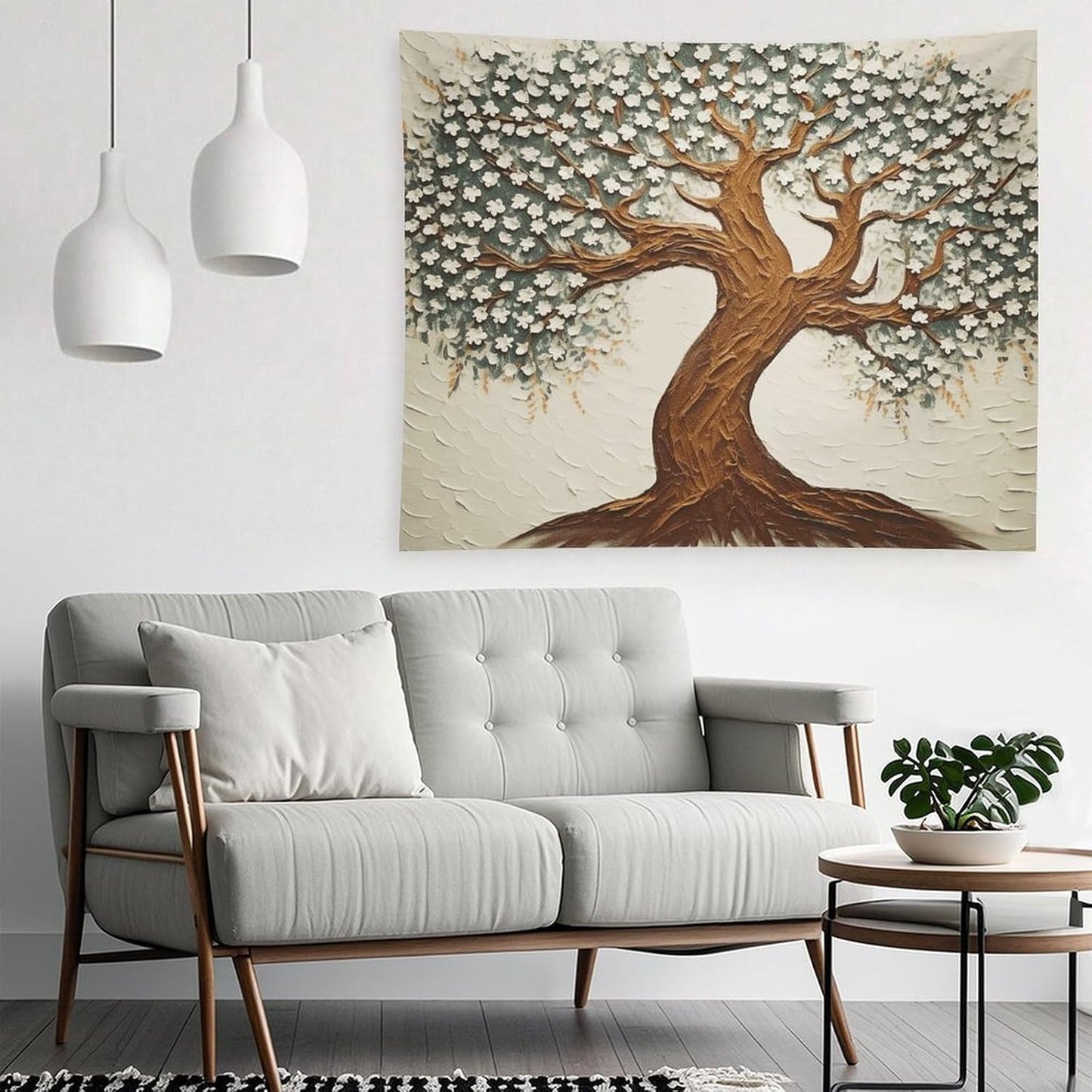 HETVBNS Tree Printed Tapestry Wall Hanging - 50"x60" Aesthetic Tapestries Soft Polyester Wall Art Decor Large Tapestry for Bedroom Living Room Dorm Backdrop, Hanging Kit Included