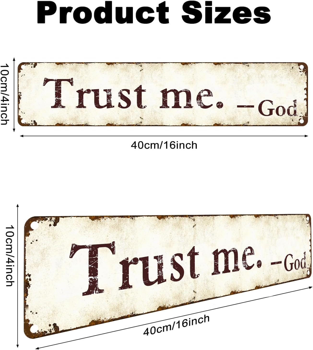 Trust Me God Metal Sign - 4x16 Inch Rust-Resistant Christian Wall Decor, Inspirational Bedroom/Office/Church Art for Women and Teens - Indoor/Outdoor Religious Plaque