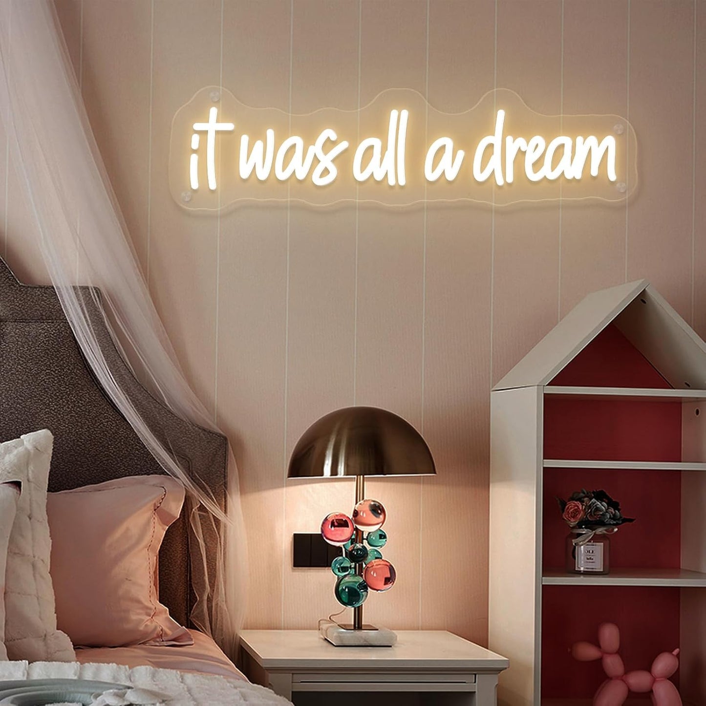 It Was All A Dream Neon Sign USB Powered Three Adjustable Brightness It Was All A Dram Neon LED Signs for Room Decor for Living Room Bedroom Wedding neon SIgn Chrisma Gifts Birthday Gifts