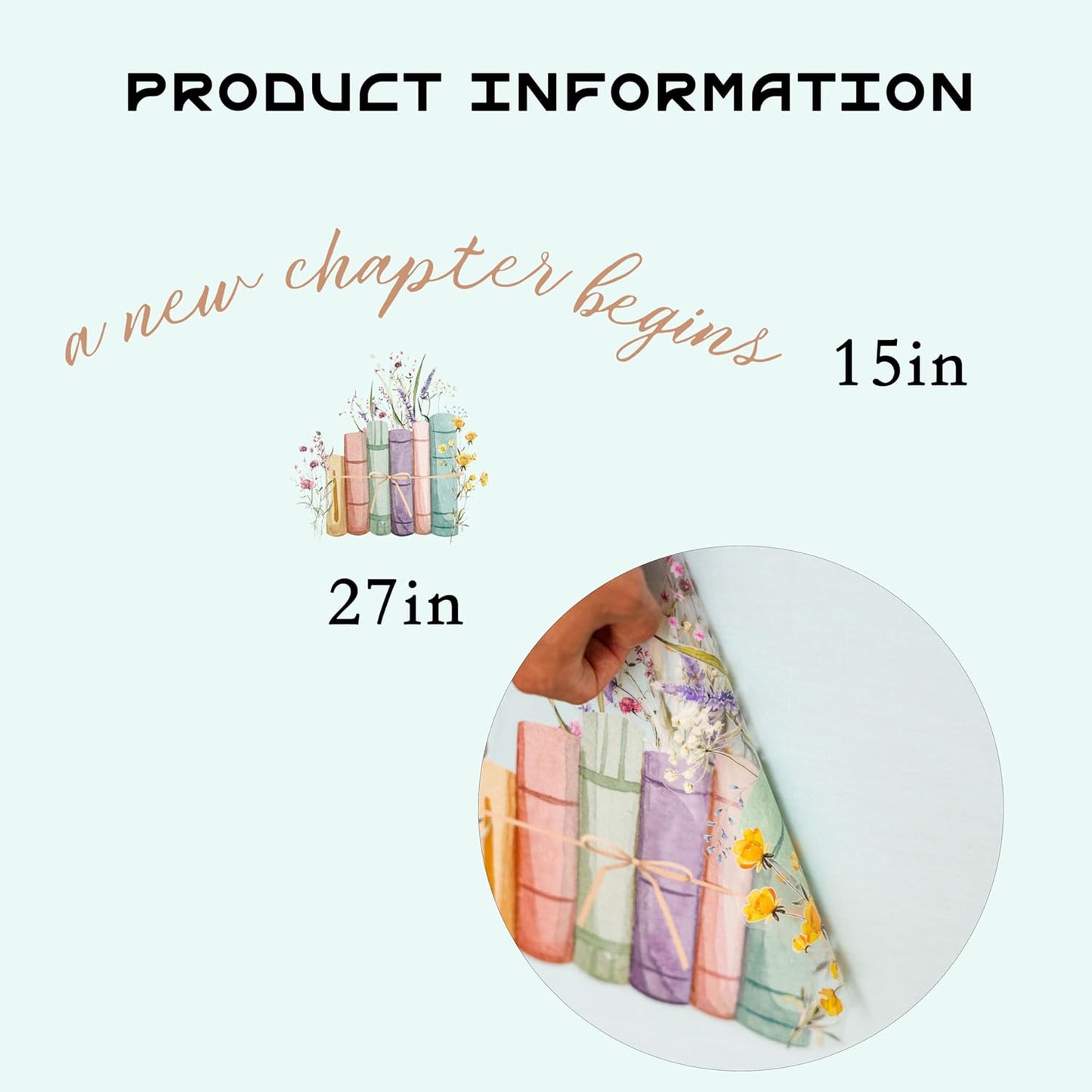 A New Chapter Begins Wall Decal - Storybooks Baby Shower Sticker, Wedding, Graduation Sign, Retirement, House Warming, Job Change Party Decorations Supplies
