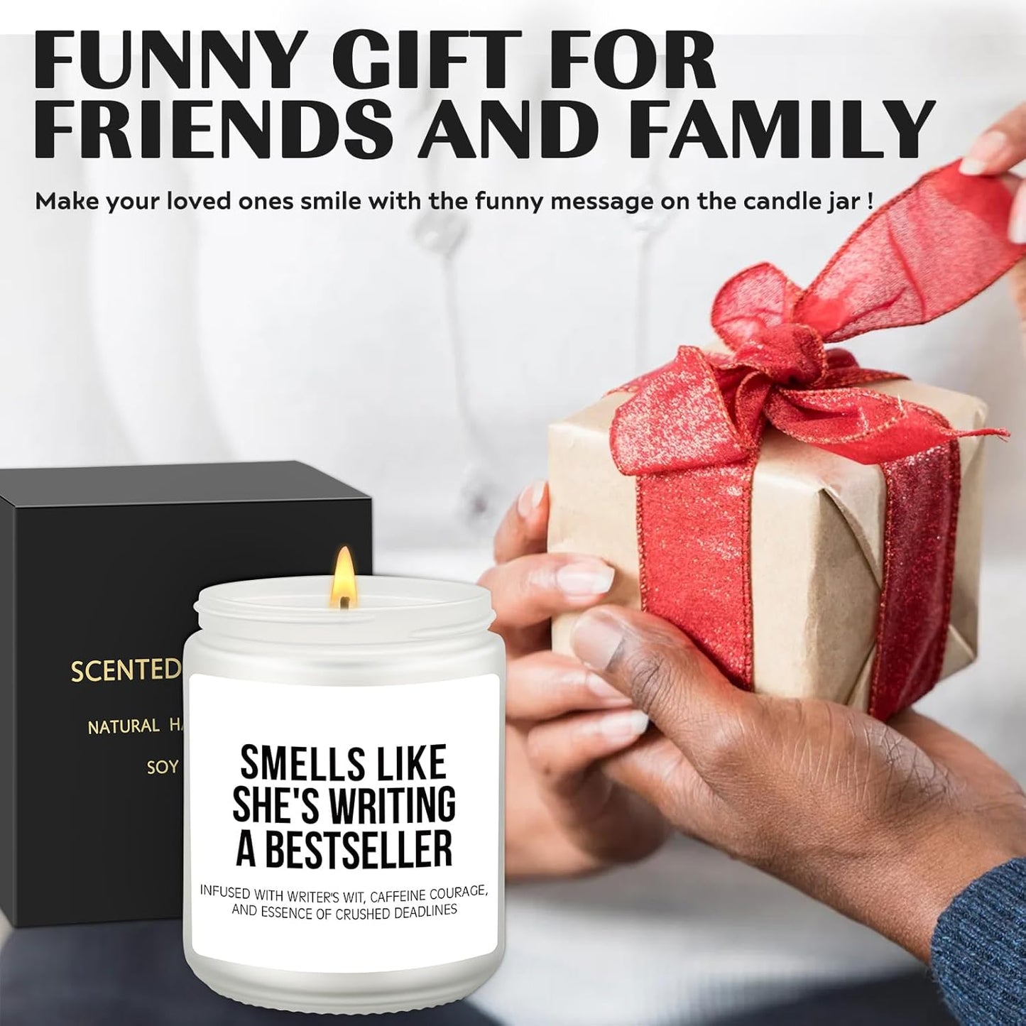 Gifts for Writers, Authors, Book Lovers: 'Smells Like She's Writing a Bestseller' Scented Soy Candle