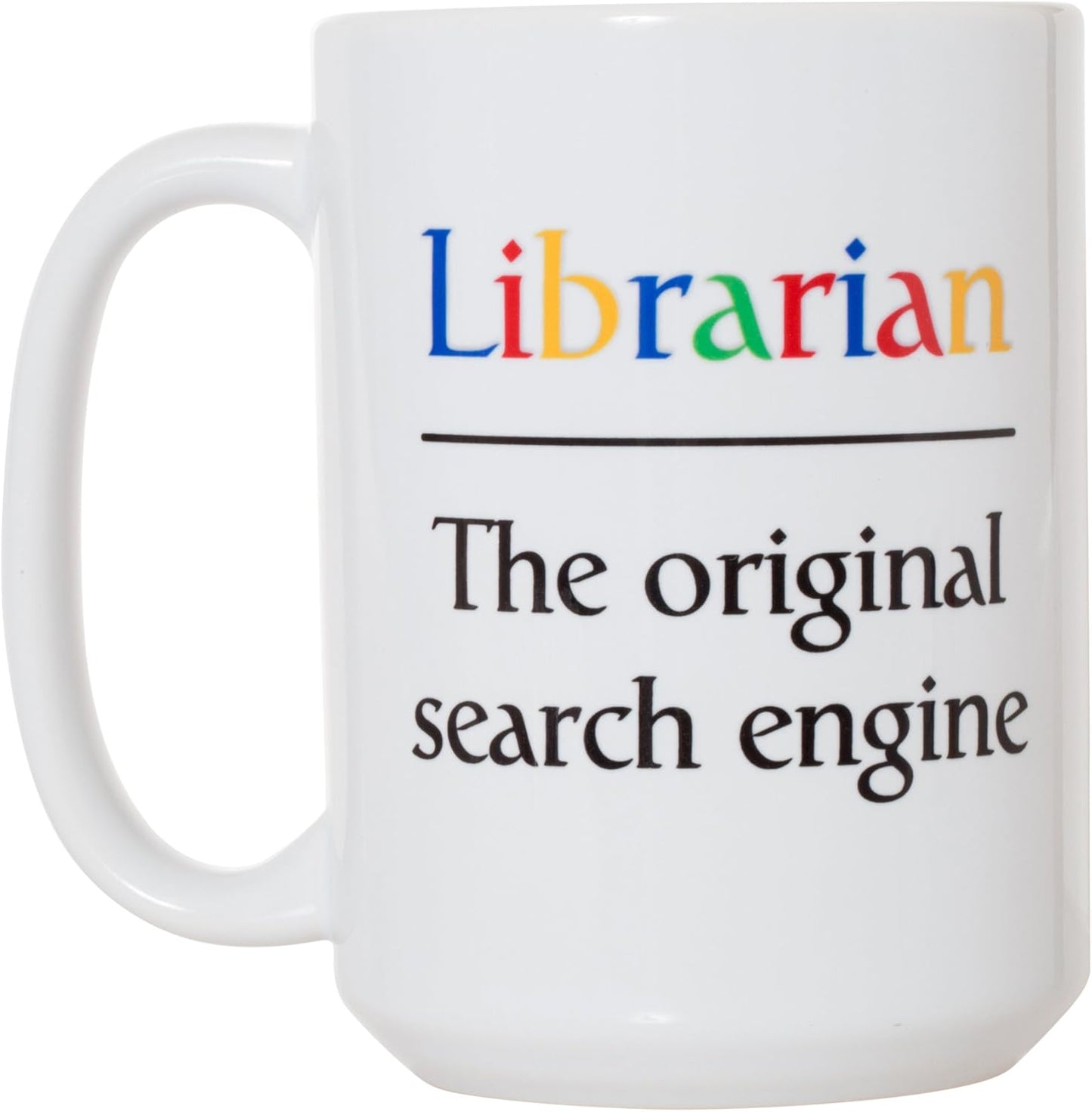 Artisan Owl 15oz Librarian Mug “The Original Search Engine” – Hilarious Double-Sided Coffee Cup for Proud Book Nerds & Library Legends