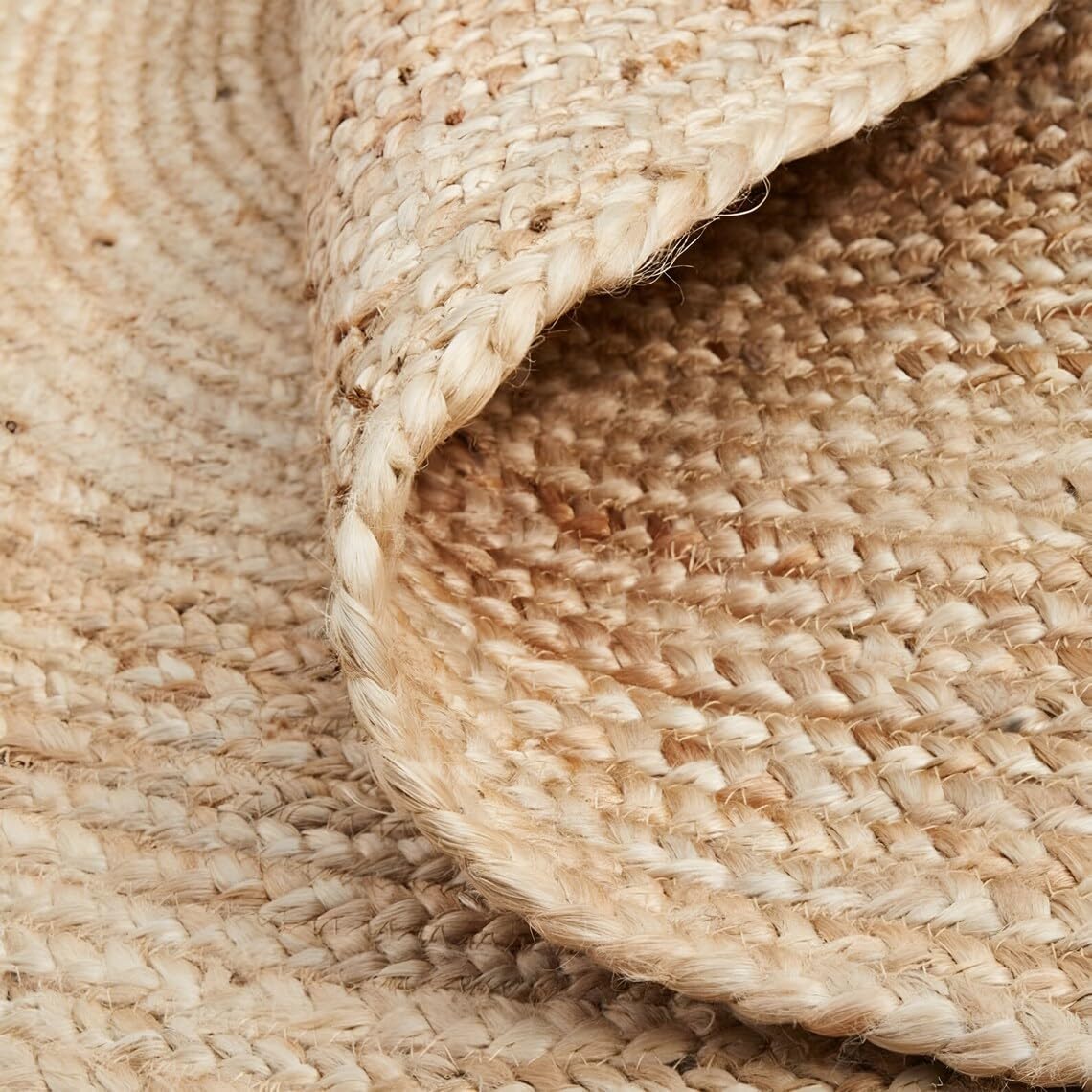 MDS Pack of 1 Handwoven Braided Jute Area Rug 2x5 feet Oval - 100% Natural Burlap Reversible Accent Rugs for Home Decor, Living Room, Doormat, Kitchen, Entryway Rug, Rustic, Farmhouse (2'x5')