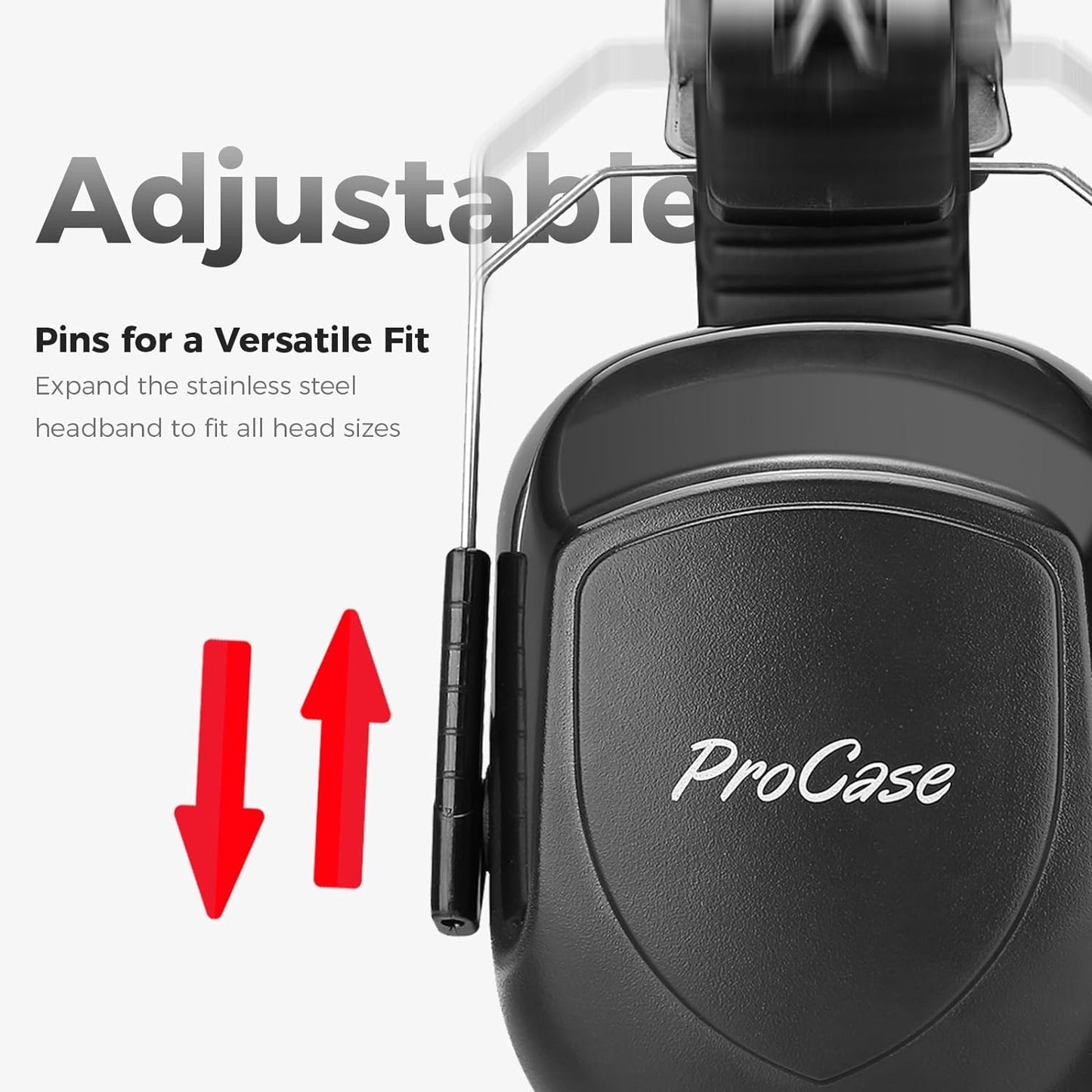 ProCase Noise Reduction Ear Muffs, Sound Proof Ear Protection, NRR 28dB Noise Cancelling Headphones for Adults Kids Autism, Hearing Protection for Mowing -Black