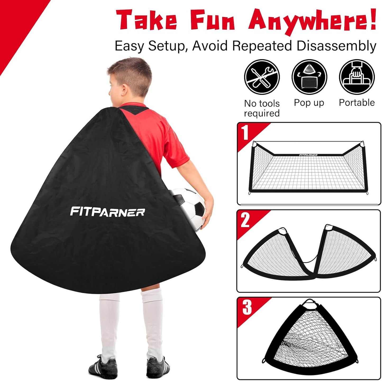 Soccer Goal,Backyard Soccer Goals for Kids 2 Pack,4x3/6x4 FT Portable Pop Up Soccer Nets with Target,Ball&Cones,Complete Training Equipment for Kids Youth Outdoor Sports Practice
