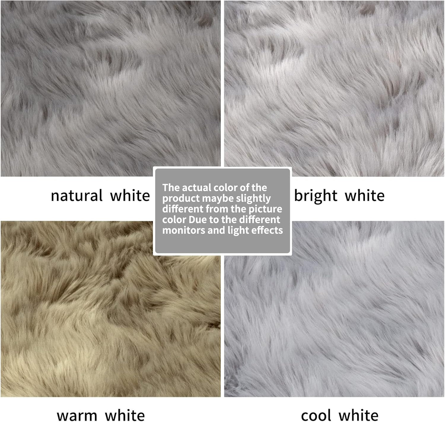 Ciicool Ultra Soft Faux Sheepskin Fur Rug Fluffy Rug for Bedroom Fuzzy Carpet for Living Room Kid's Room Nursery Decor, Grey 2 x 6 Feet