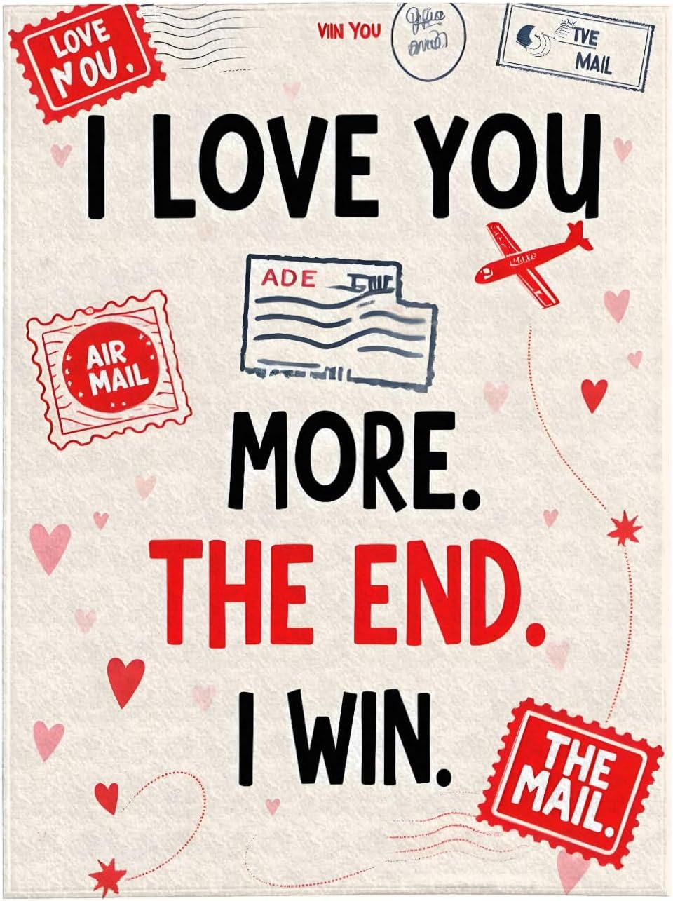 I Love You More The Endd I Wins Blanket – Romantic Throw Blanket for Couples, Anniversary Birthday Valentine’s Day Gift for Wife Husband Girlfriend Boyfriend