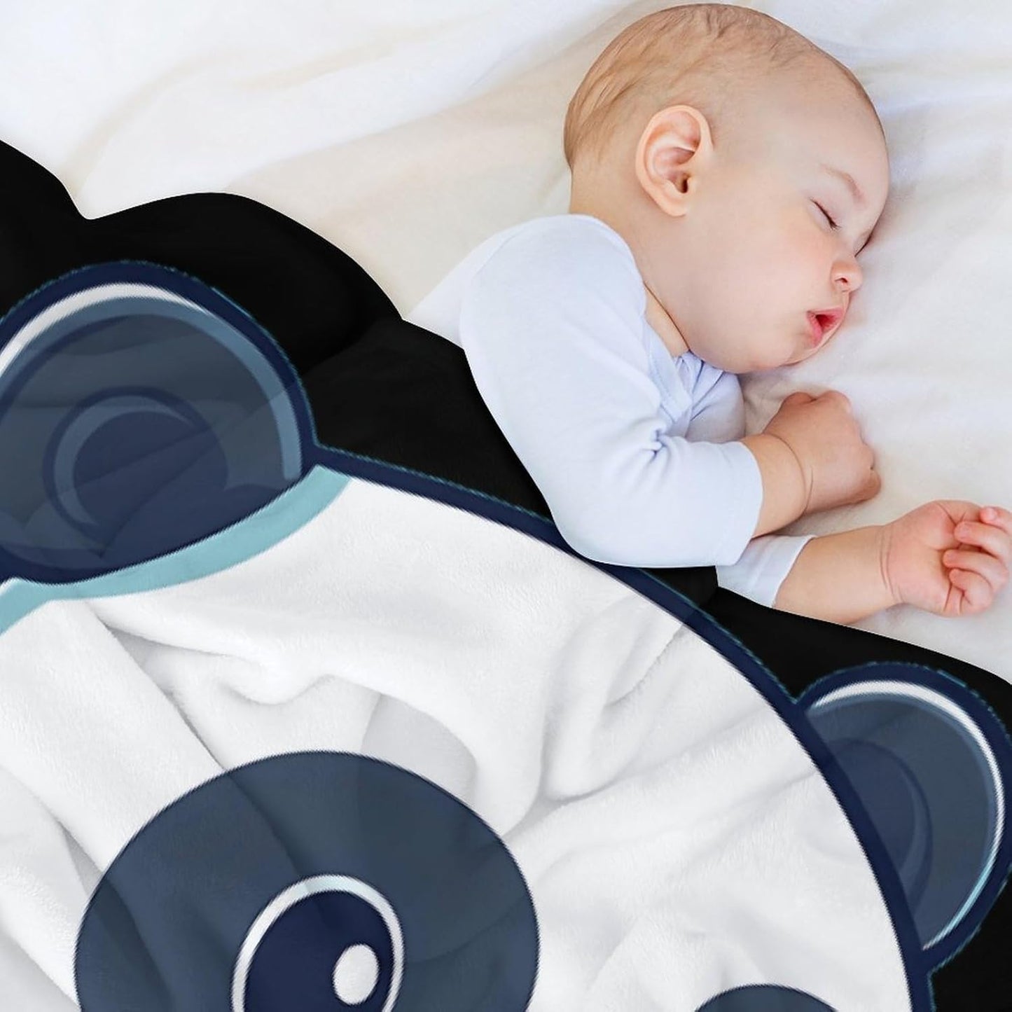 Panda Riding Electric Scooter Throw Blanket Fleece Blankets Soft Flannel for Couch Bed Pet Decorative Warm