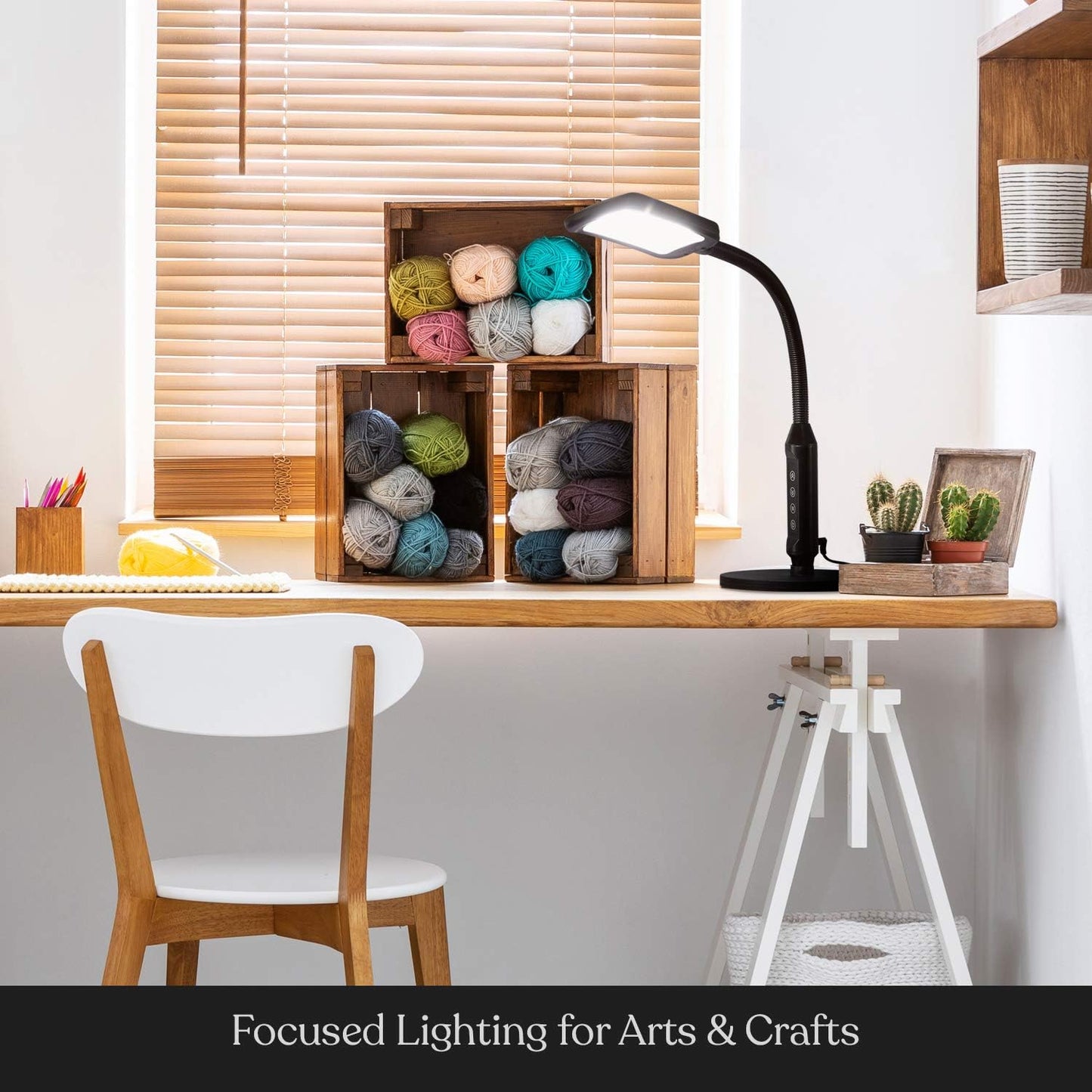 2-in-1 LED Floor & Desk Lamp — Adjustable Height, Gooseneck, Portable Standing Lamp for Living Room / Dorm /...