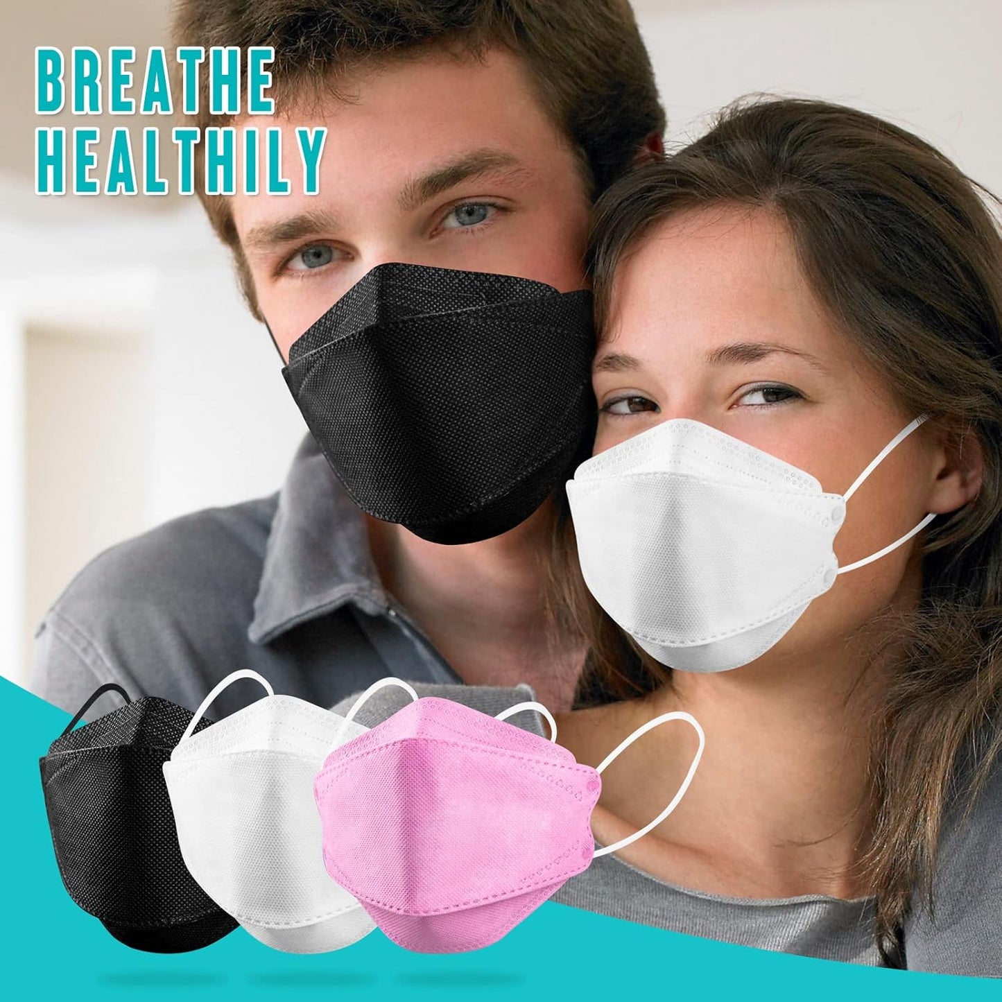 50/100 Pack KF94 Face_Covers, Color mask，Black Mask，4-Layer mask Independent packaging,outdoor Daily Use