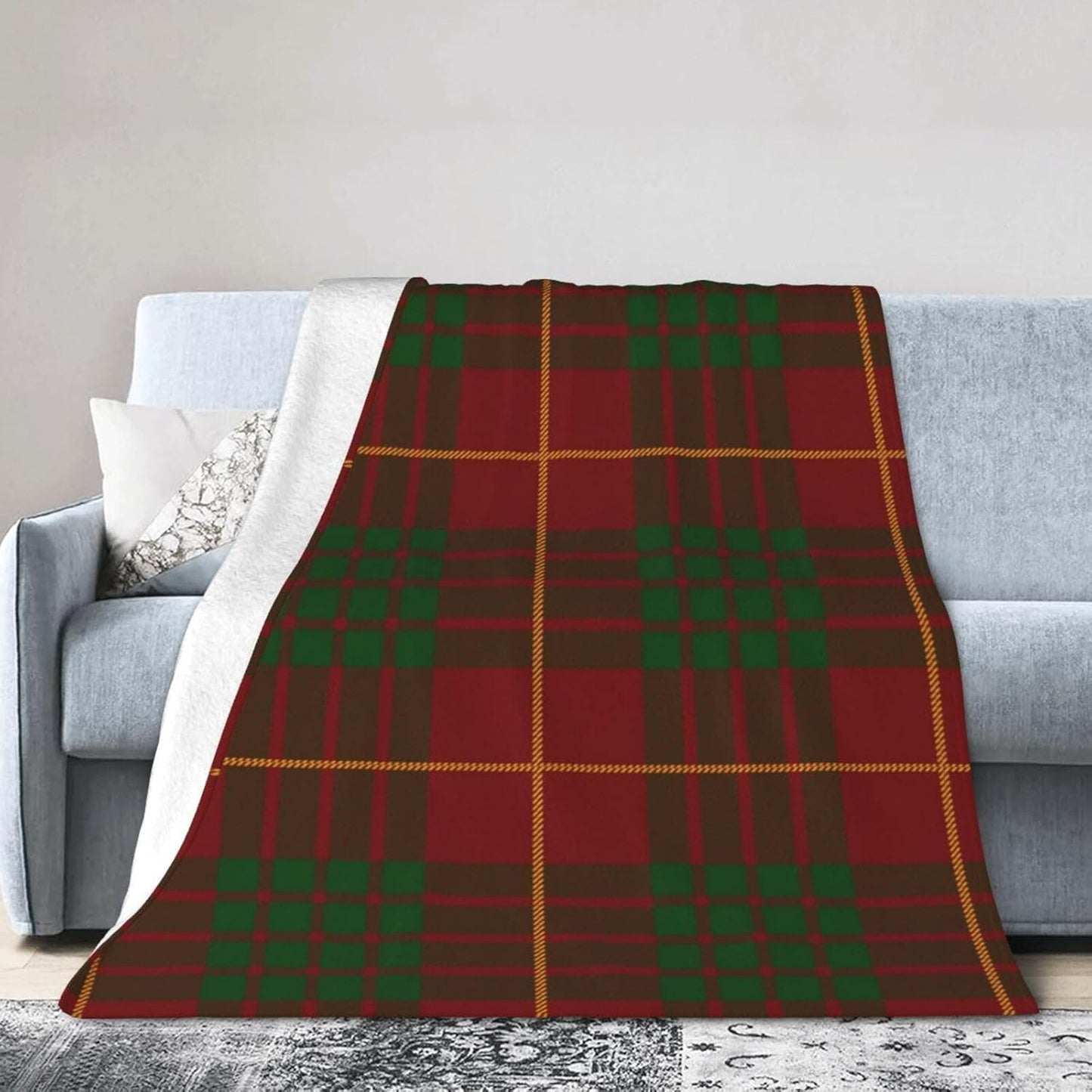 Clan Cameron Scottish Tartan Plaid Blanket Super Soft Flannel Throw,Ultra-Soft Blanket for Bed Or Sofa All Season,Cozy Lightweight Blankets for Women Kids Adults 50"X 40"