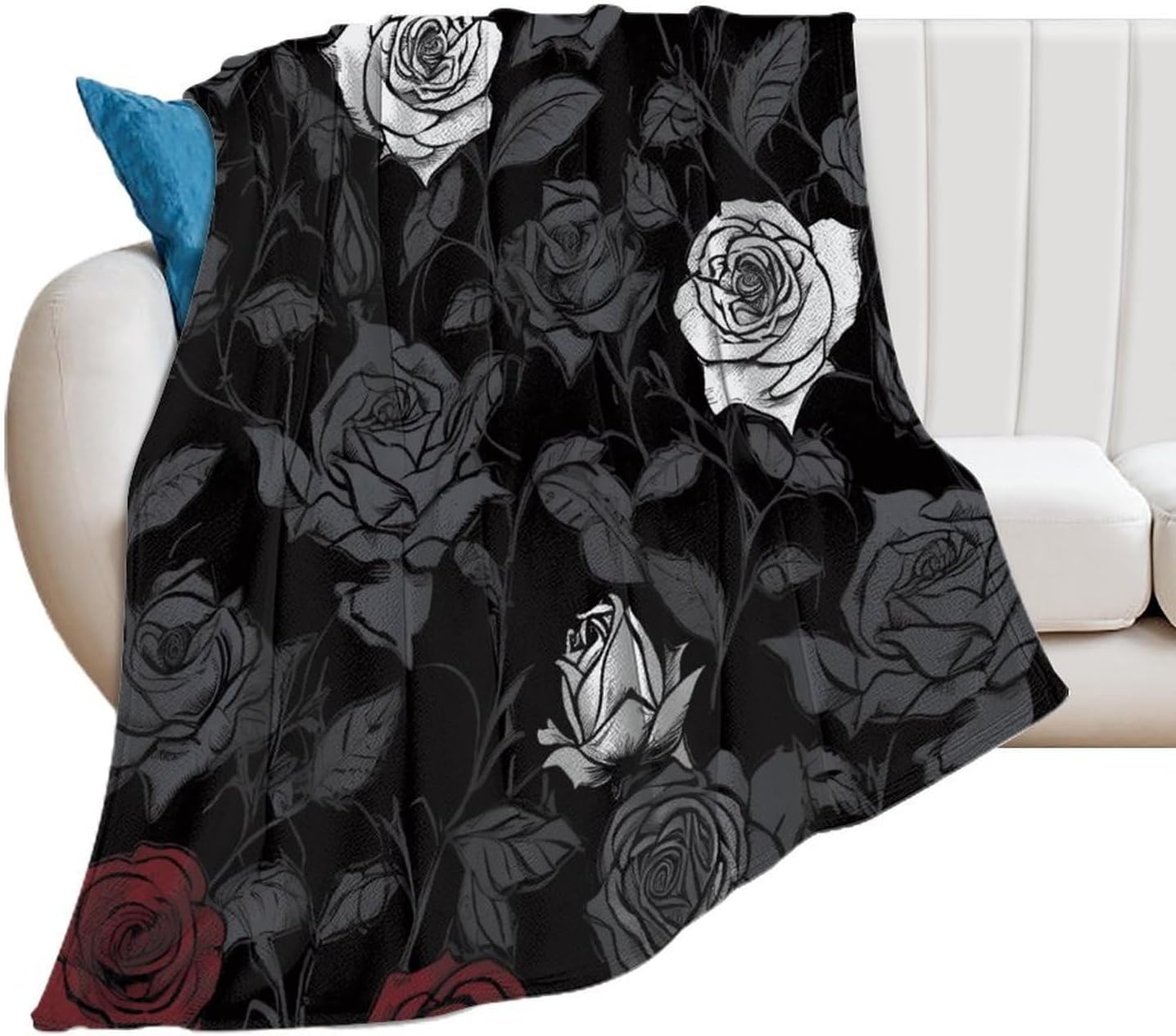 Rose Gothic Blanket Super Soft Lightweight Throw Blanket Cute Cozy Warm Bed Blanket Decorative Fuzzy Blanket All-Season Home Decor Gift for Sofa Couch Living Room 50"*60"（130 * 150cm）