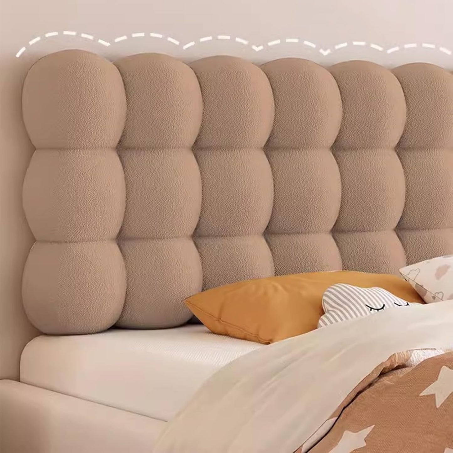 Upholstered Wall Panels, Backrest Positioning Support Bolster Cushion, Soundproof Peel Stick Headboards, Bed Rest Reading Pillow Bolster for Watching TV Gaming (A Brown)