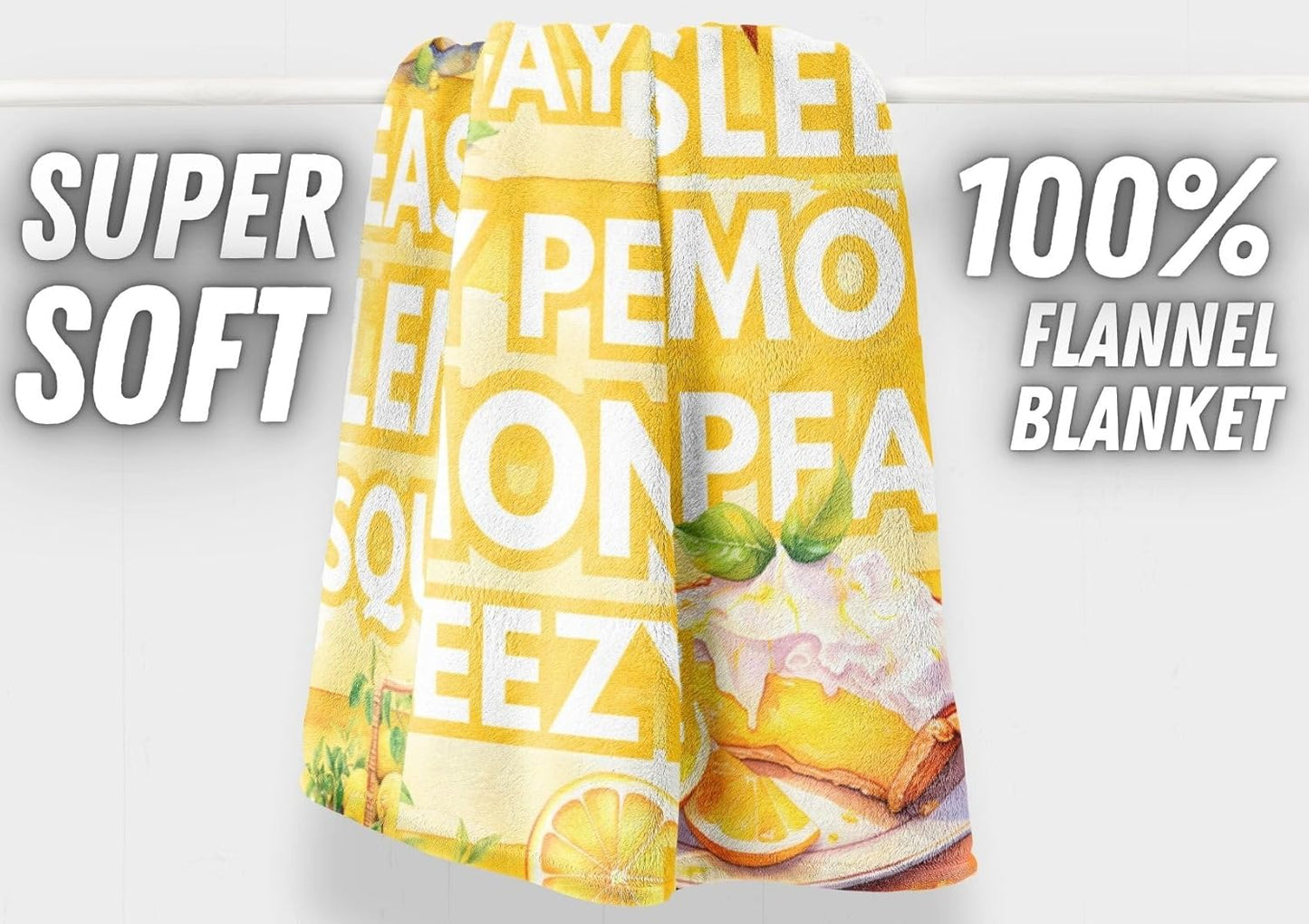 Lemon Gifts Blanket, Bed Flannel Plush Throw, for Lemon Lemonade Lover, Women, Female (50"x 65")