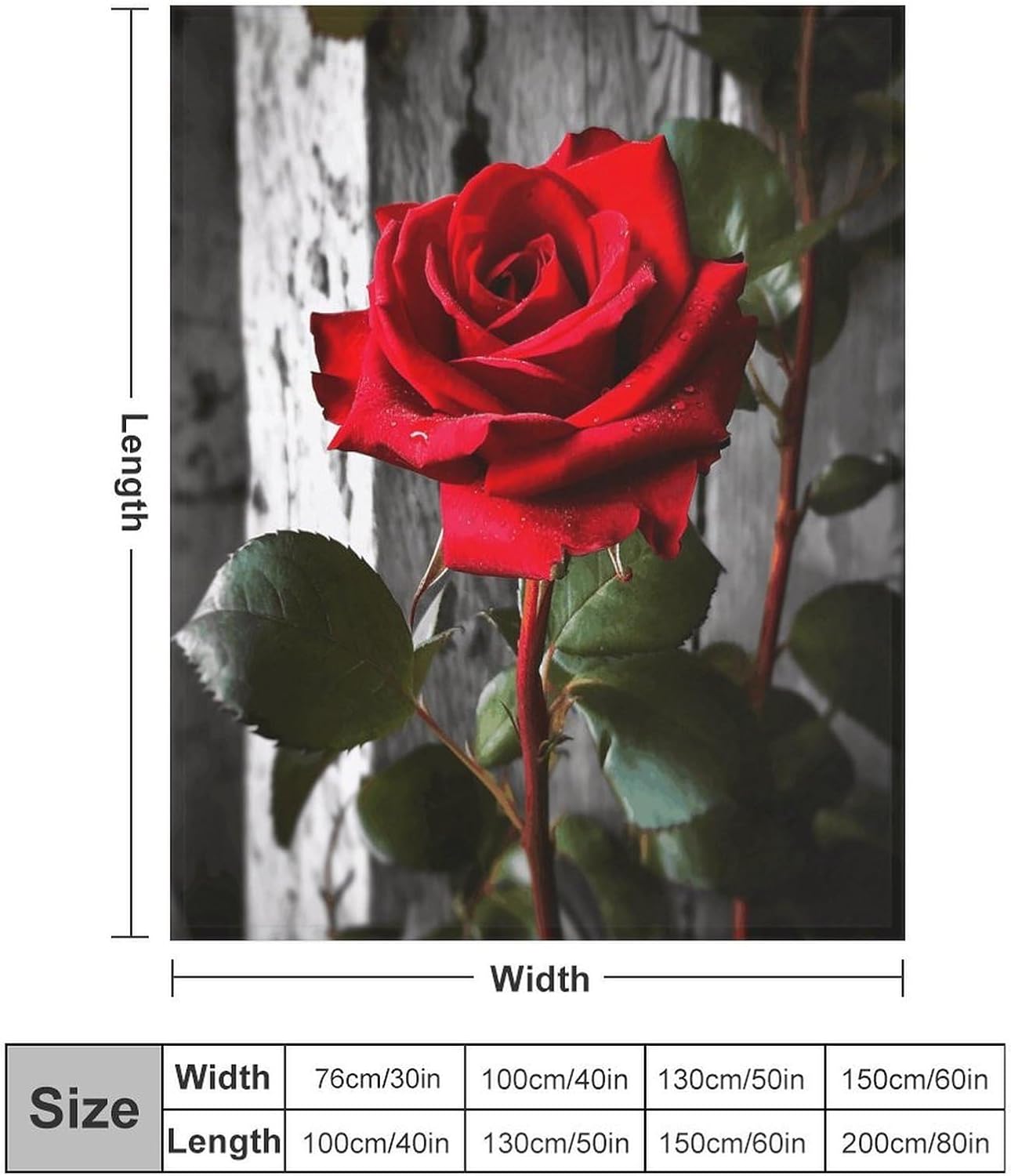 Blooming Red Rose Throw Blanket for Couch Super Soft Warm Lightweight Throw Blankets Cozy Flannel Bed Blanket Cute Decorative Blankets for All Seasons Home Decor Gift 50"*60"（130 * 150cm）