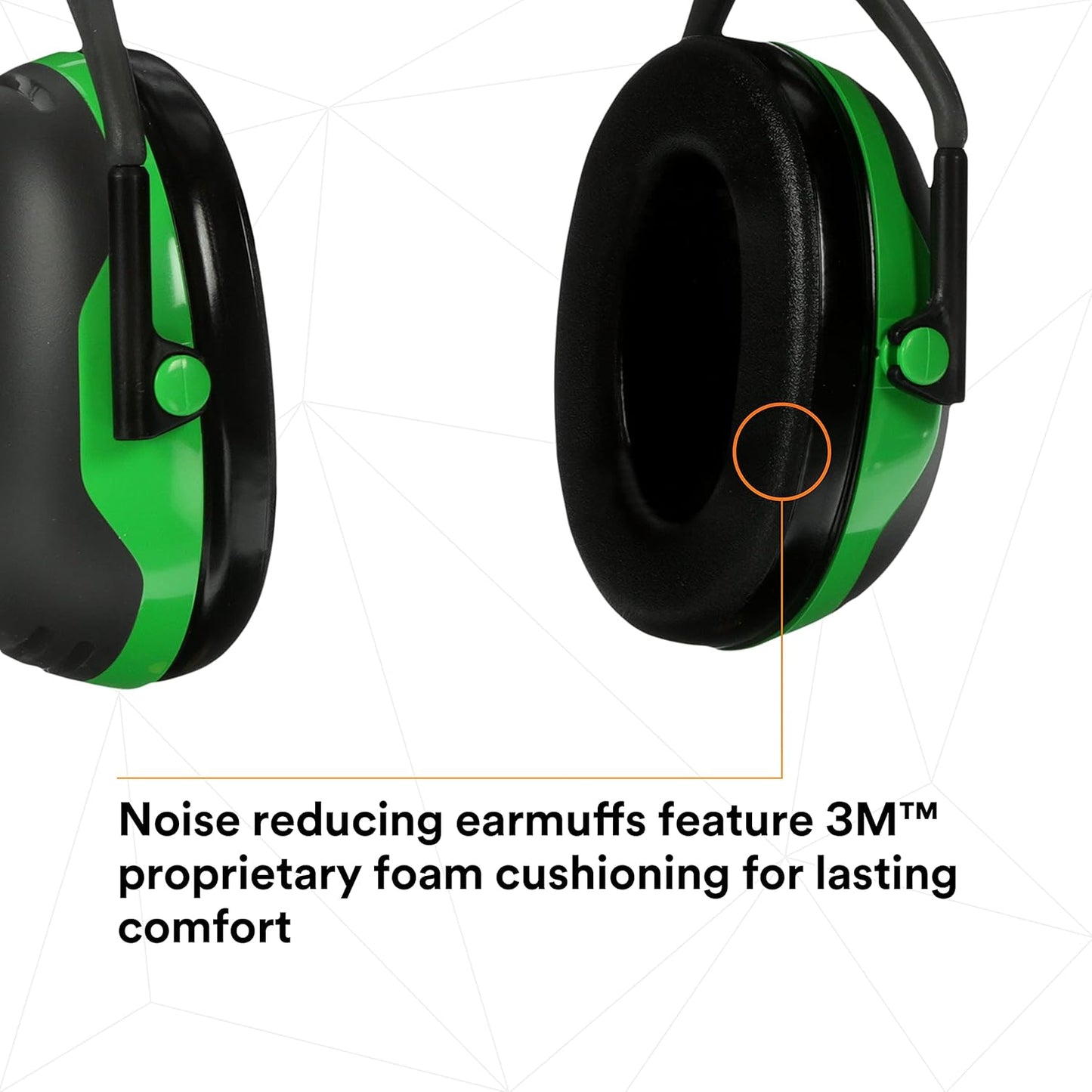 3M PELTOR Ear Muff Hearing Protection, Over-the-Head, X Series X1A, NRR 22 dB, Lightweight, 1 Pair, Construction, Manufacturing, Maintenance, Automotive, Woodworking, Green/Black