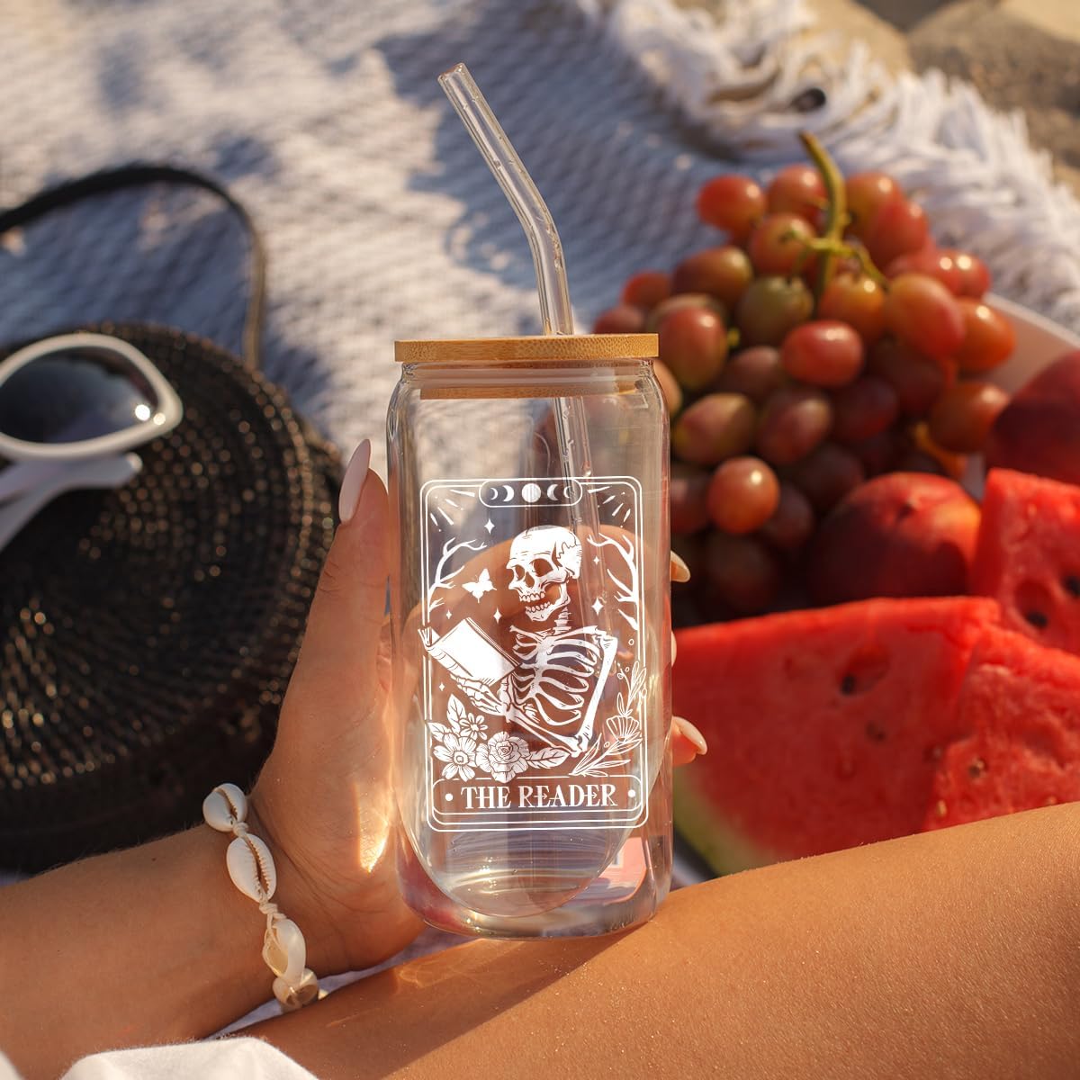 Haukea Book Lovers Gifts for Women & Readers - Bookish Gifts, Book Club & Librarian Themed Accessories - Book Cup, Skull Reader