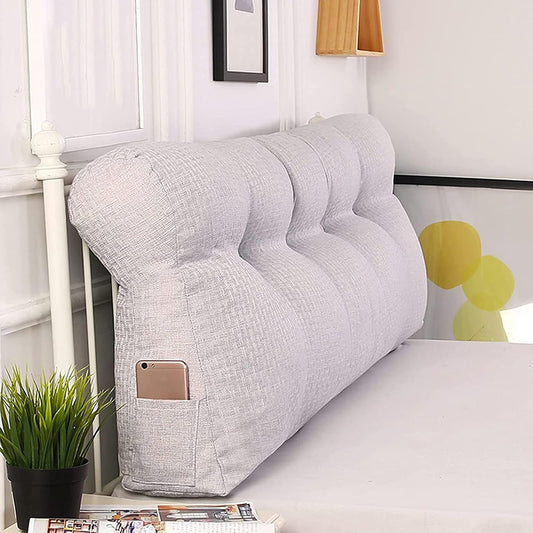 Large Bolster Headboard Pillow,Rectangular Perfect Lumbar Pillow, Bed Rest Positioning Support Reading Headboard Cushion for Day Bed & Bunk Bed,with Removable Cover