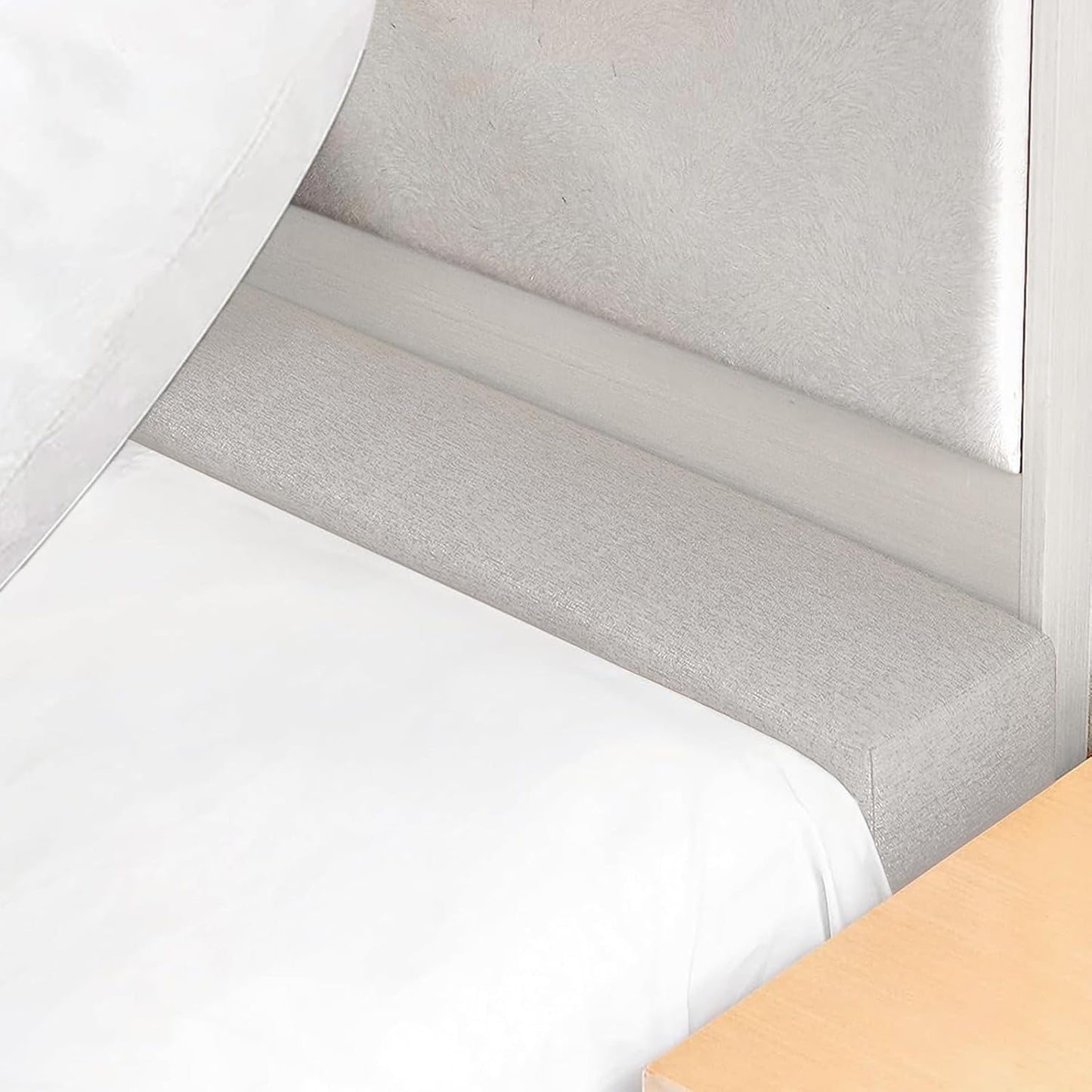 Mattress Extender, Bed Gap/Space Filler, Headboard Pillow Between Headboard and Mattress or Wall, High-Density Foam with Removable Cover（Light Grey-Full-54 * 2 * 6in）