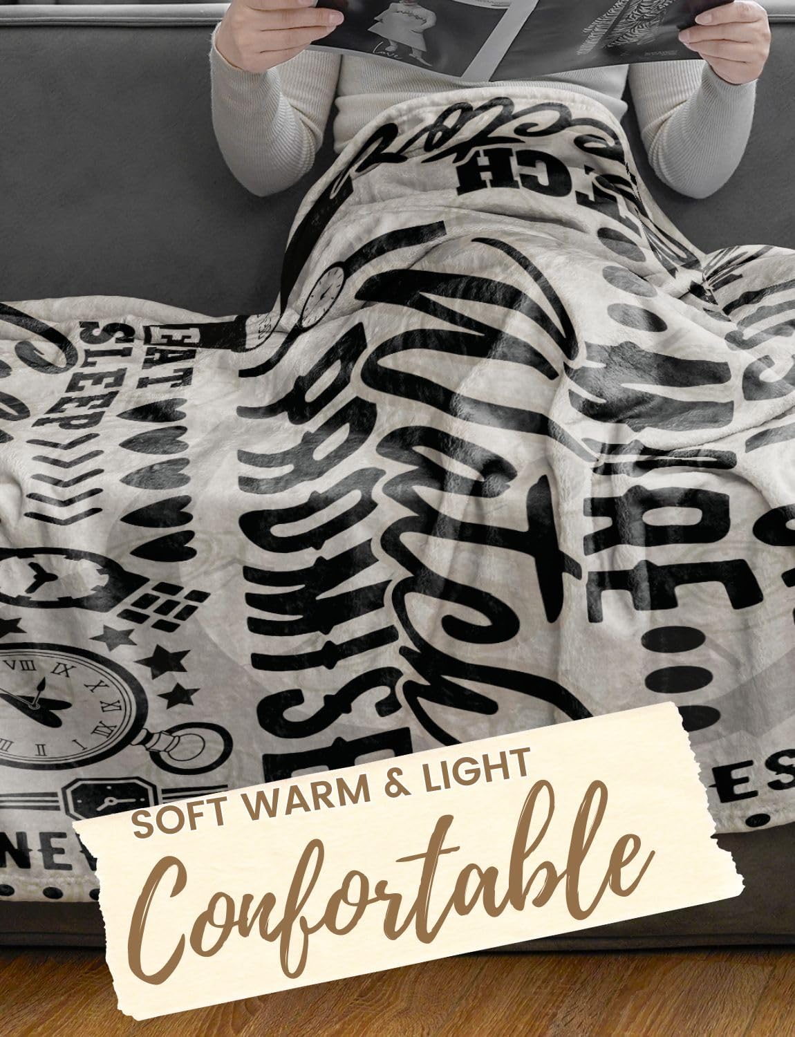 Watches Collector Gifts, Flannel Blankets Throws for Watch Collectors, Watch Lovers, Perfect for Birthday Christmas Thanksgiving, 50" x 65"