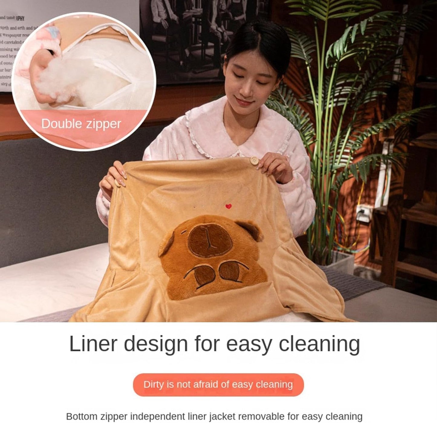 Genérico Pillow for Reading in Bed – Ergonomic Design Capibara for Sofa and Rest | Reading Pillow with Arms, for Adults Watching TV Rest on the Floor or