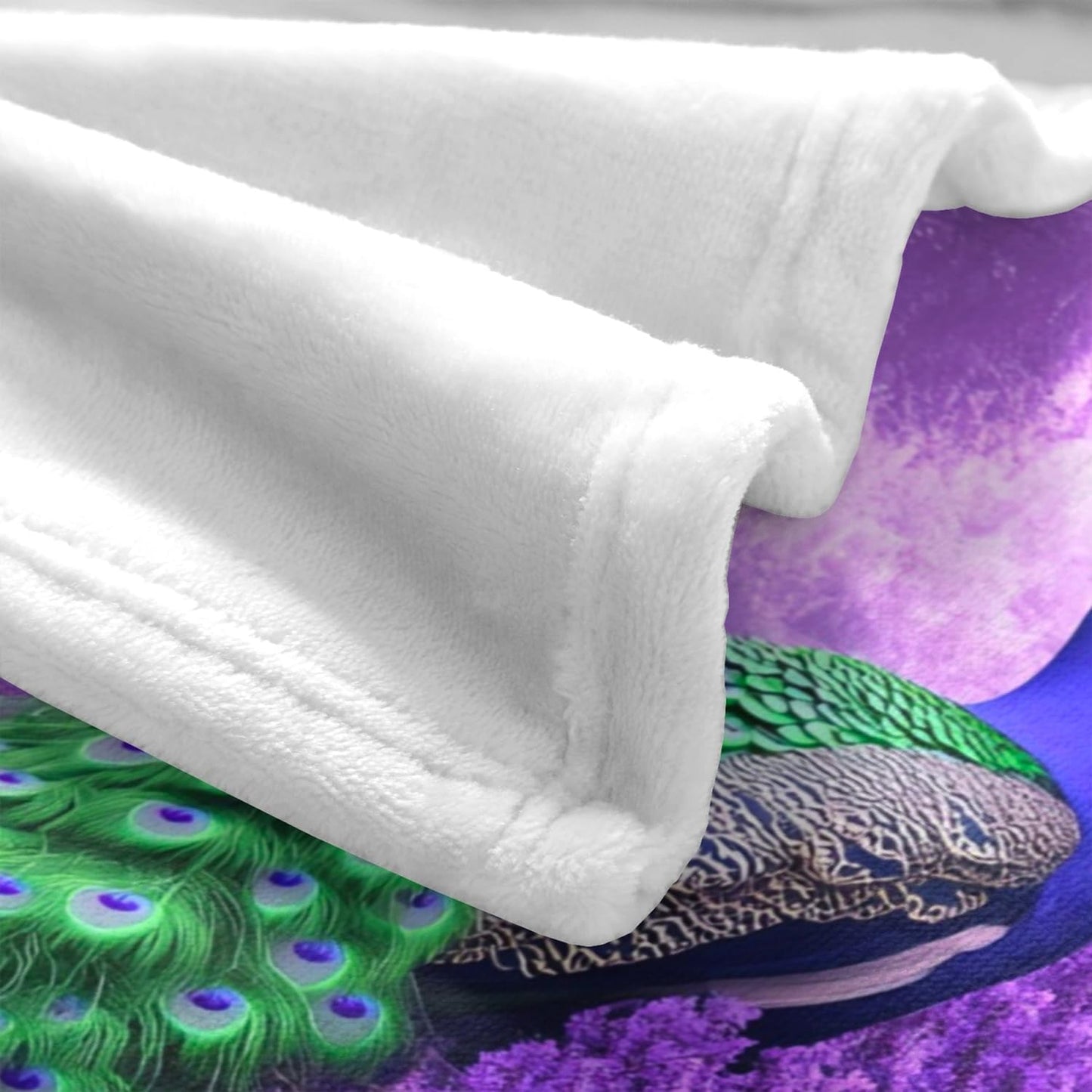 Peacock Gifts for Women, Super Soft Graceful Peacock Decor Purple Lavender Throw Blanket Gifts for Women Girls, Peacocks Stuffed Animal for Kids, Warm Cozy Fuzzy Plush Fleece Flannel Blankets 60"x50"