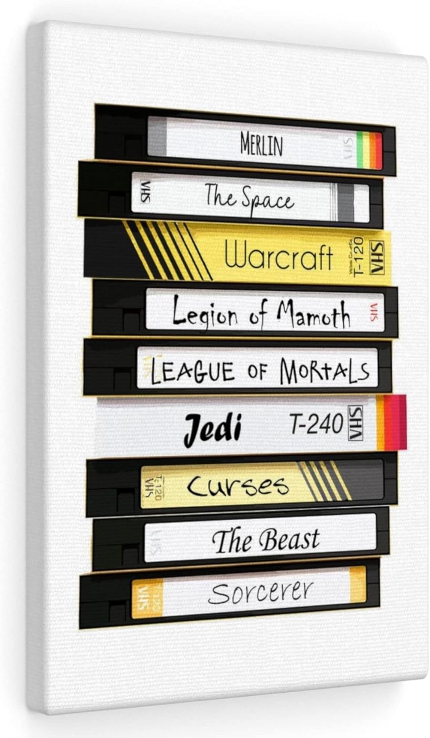 Personalized VHS Film Lovers Titles Poster Wall Art Bedroom Decor Customized Bookworm Canvas Library Room Wall Decor Unique Custom Bibliophile Name Framed Wall Art for Authors Writers (18x24 Poster)