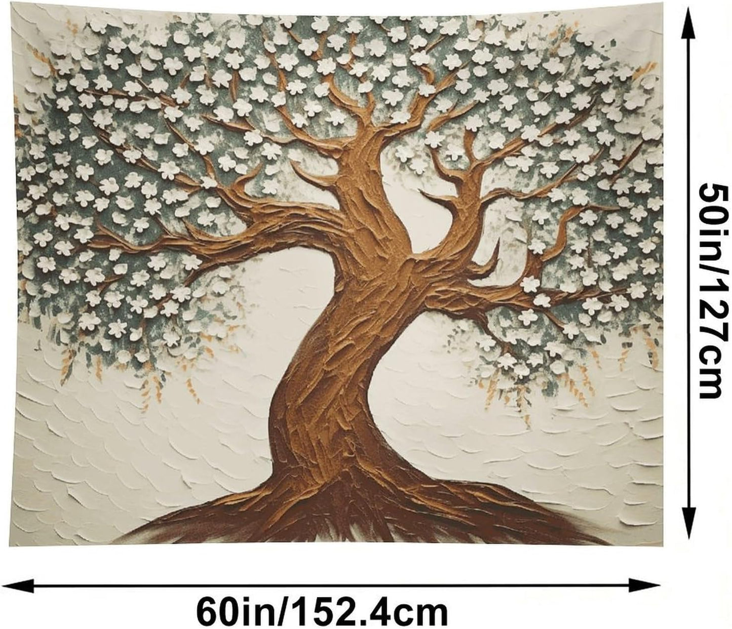 HETVBNS Tree Printed Tapestry Wall Hanging - 50"x60" Aesthetic Tapestries Soft Polyester Wall Art Decor Large Tapestry for Bedroom Living Room Dorm Backdrop, Hanging Kit Included