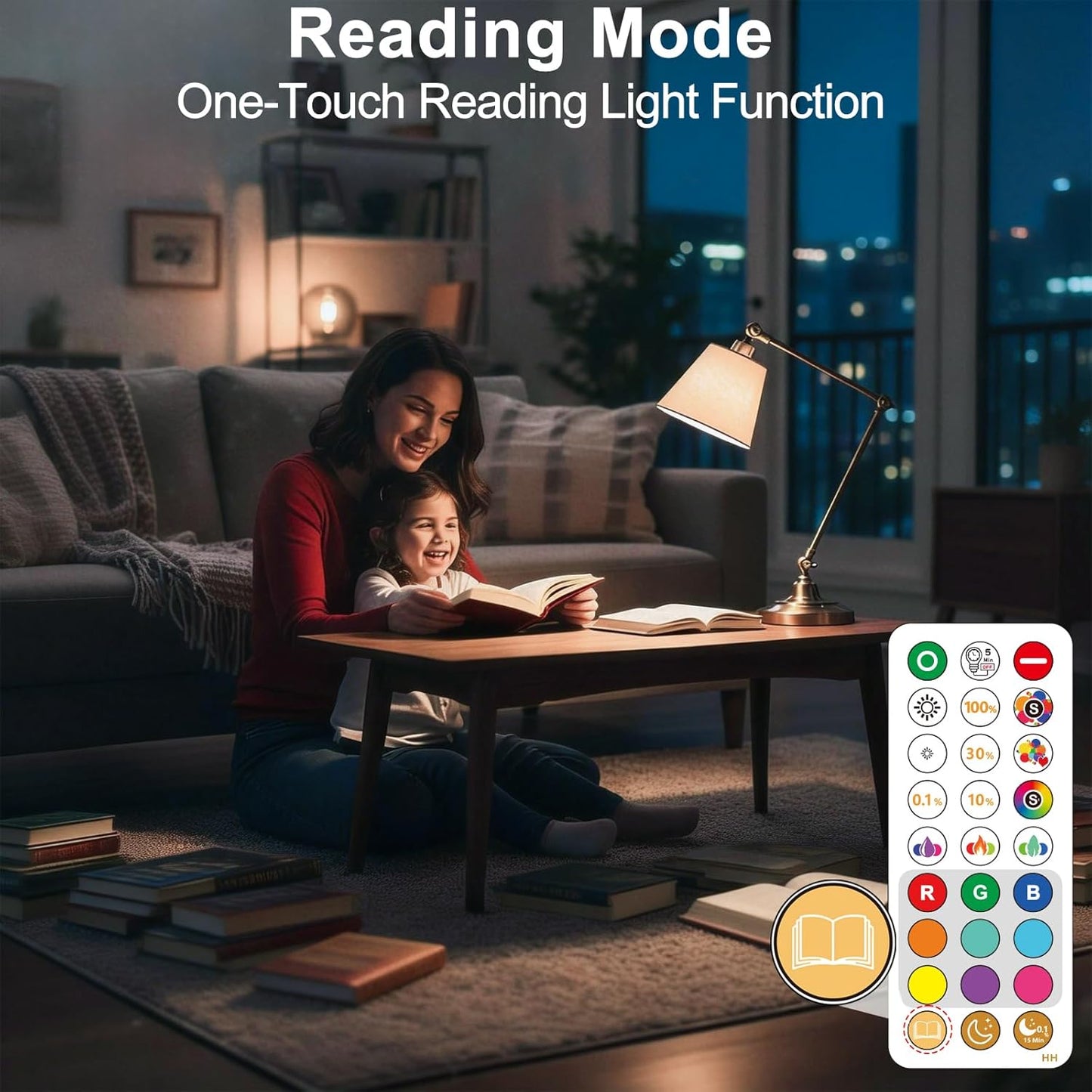 Amber Sleep Light Bulbs 1800K with Remote Control, E26 Blue Light Blocking A19, 12W LED Color Changing Bulb for Sleep Therapy, Baby Nursery, Reading Light