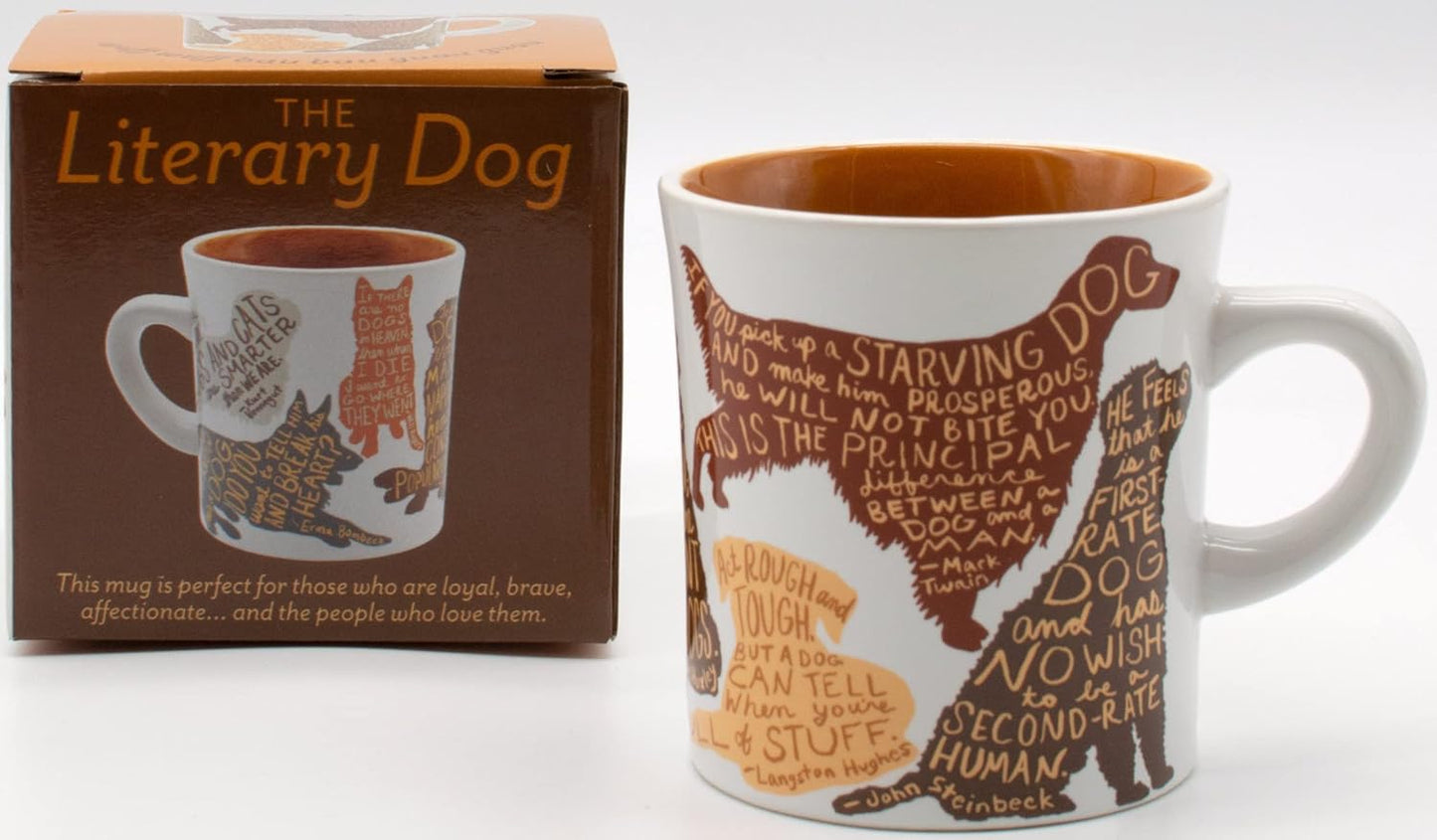 The Unemployed Philosophers Guild Literary Dog Mug - Dog Quotes From Famous Writers Authors and Other Canine Lovers, Comes in Fun Gift Box, 12 oz.