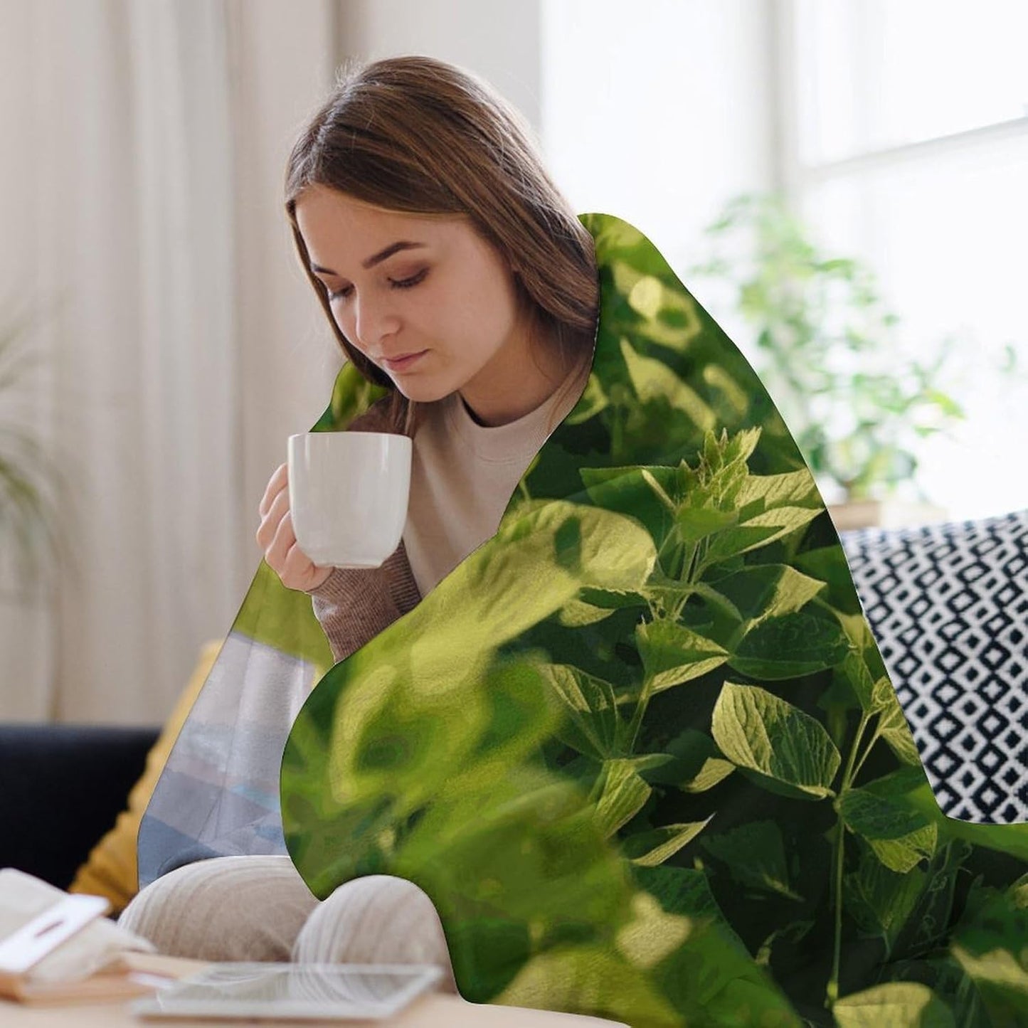 Soybean Field Blanket Super Soft Lightweight Throw Blanket Cute Cozy Warm Bed Blanket Decorative Fuzzy Blanket All-Season Home Decor Gift for Sofa Couch Living Room 60"*80"（150 * 200cm）