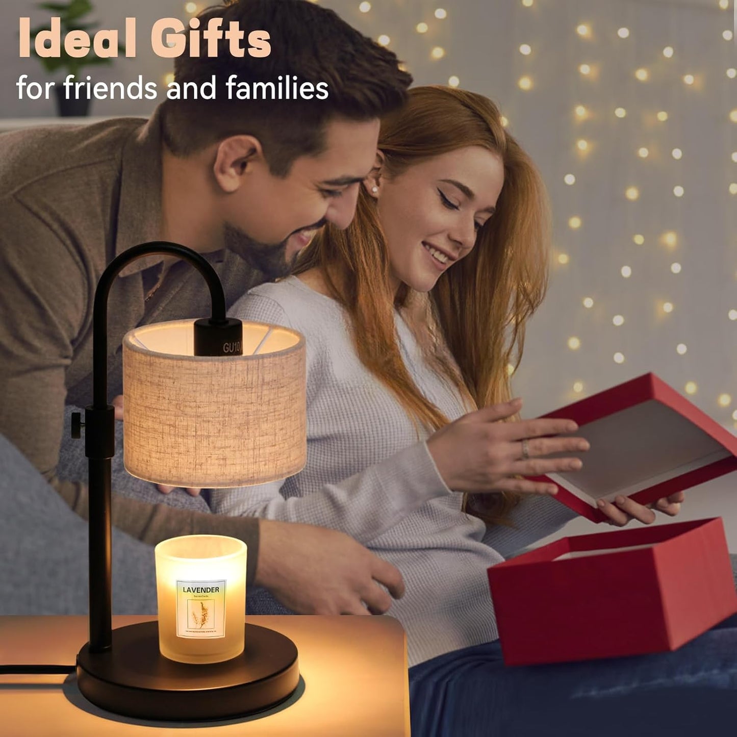 Candle Warmer Lamp with Timer, Dimmable Candle Wax Warmer Candle Lamp Warmer with 2 Bulbs, House Warming Gifts Birthday Gifts for Women Bedroom Home Decor (Linen-Upgraded)
