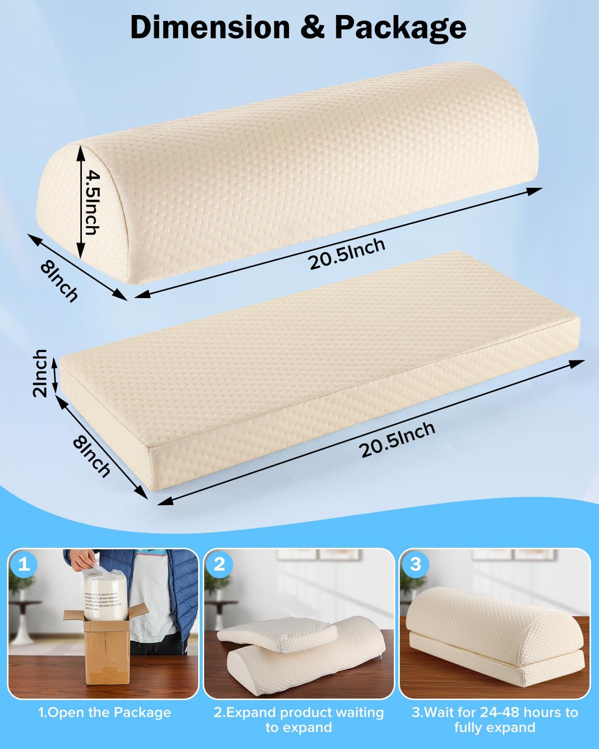 Lumbar Support Pillow for Bed Sleeping Couch, Relief Lower Back Pain, Waterproof Small Lumbar Pillow for Car, Recliner Cushions for Elderly, Memory Foam Office Chair Lower Back Support Cushion