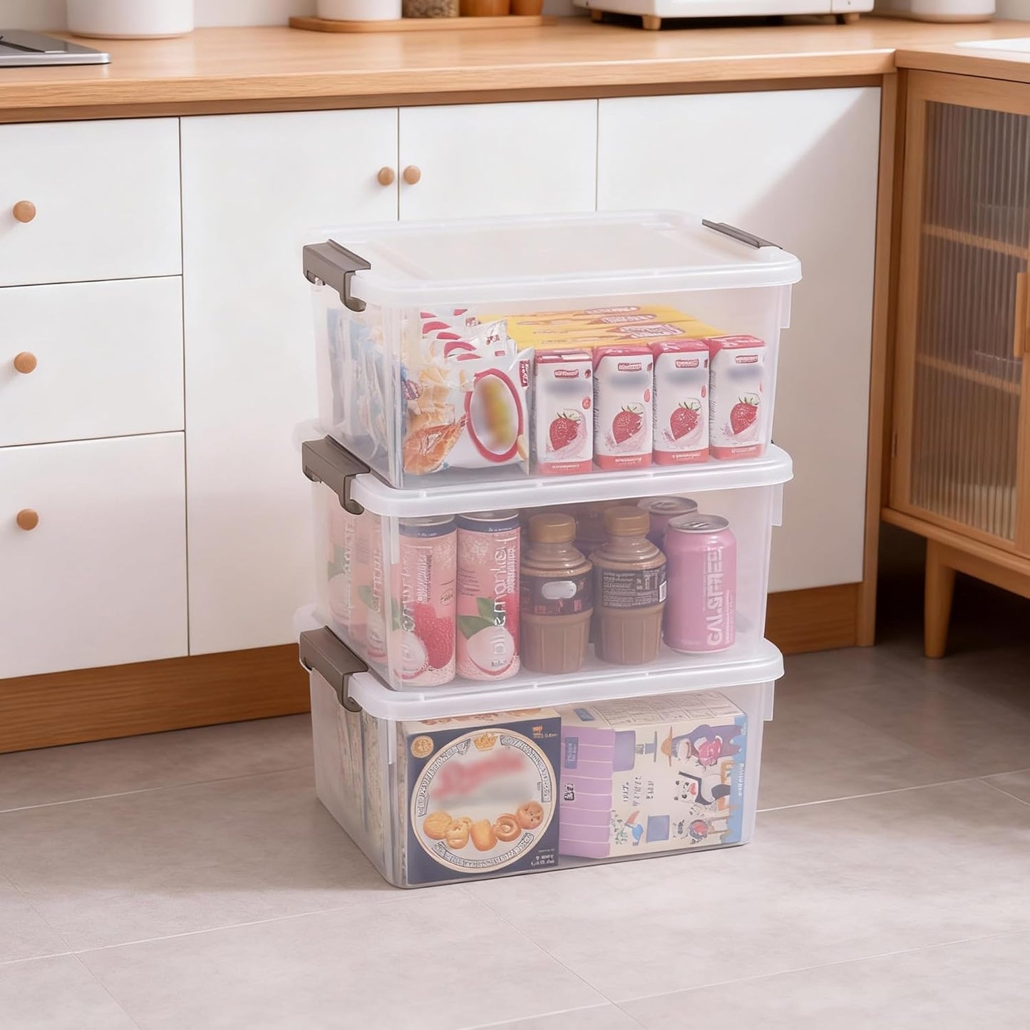 Citylife 17 QT Plastic Storage Bins with Latching Lids Stackable Storage Containers for Organizing Large Clear Storage Box for Garage, Craft, Toys, Closet, Home, 1 Packs