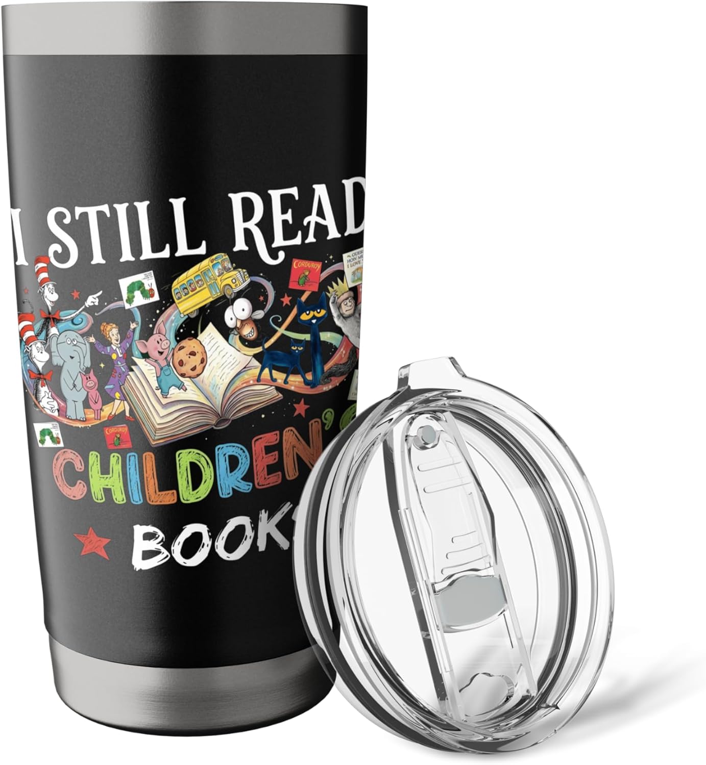 I Still Read Childrens Books Reading Teacher Librarian Stainless Steel Insulated Tumbler