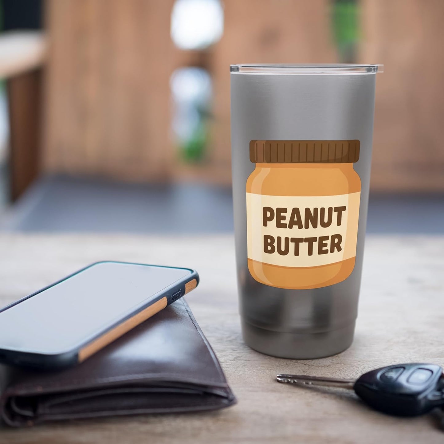 Peanut Butter Jar Kids Snack Halloween Food Peanut Stainless Steel Insulated Tumbler