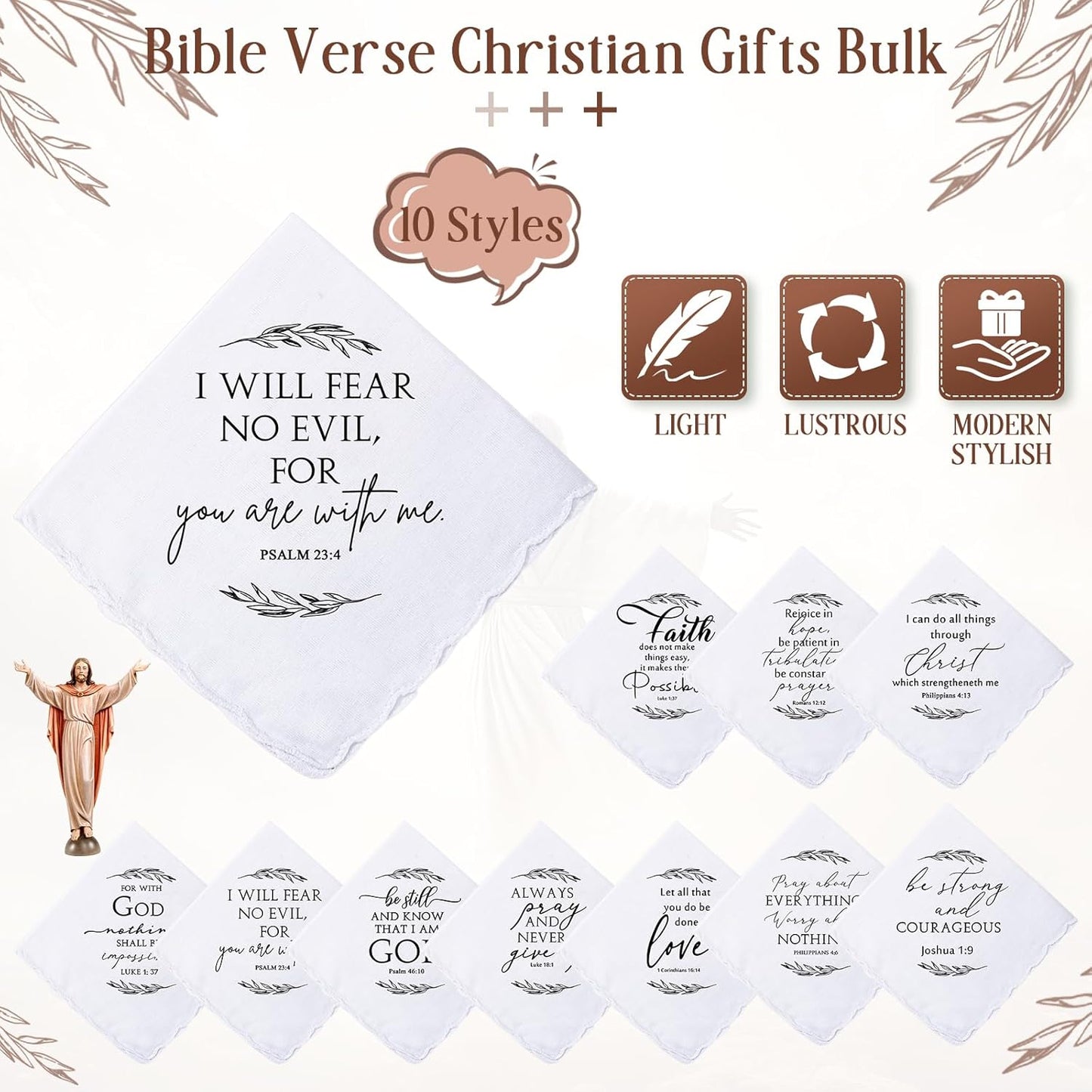 Handkerchiefs for Men Women Easter Christian Bulk Gift Bible Verse Church Religious Gift for Staff Coworker Teacher