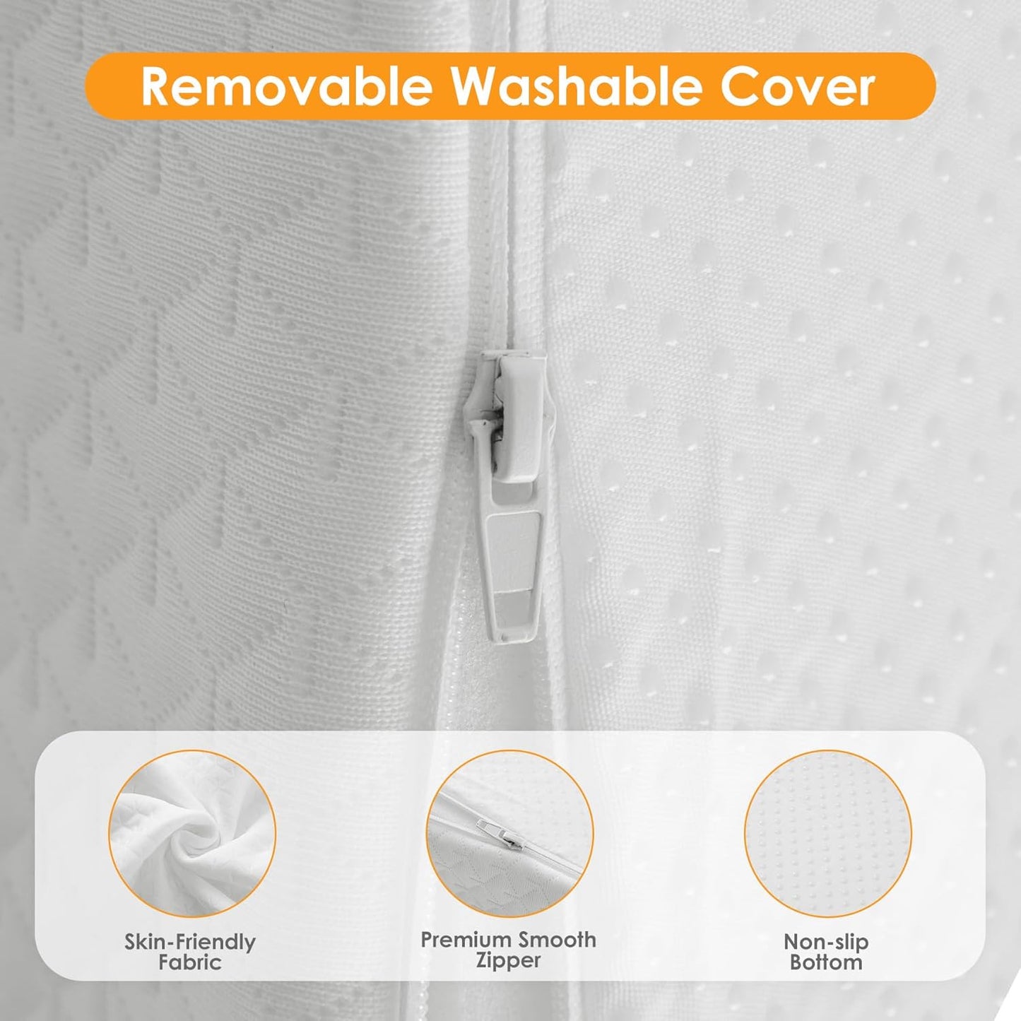 Wedge Pillow for Sleeping, 12" Bed Wedge Pillow for Headboard, Triangle Incline Wedges for Acid Reflux, Pillows Wedge for Back Pain Relief, Elevated Leg Pillows After Surgery, Snoring, White