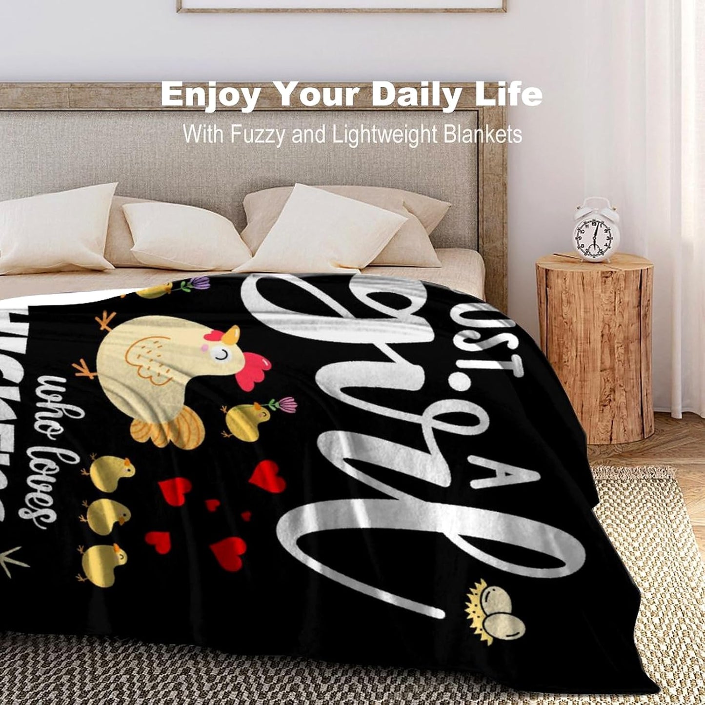 Chicken Blanket Flannel Soft Cute Rooster Throw Blanket Animal Chickens Gifts Decor for Girls 50"x40"