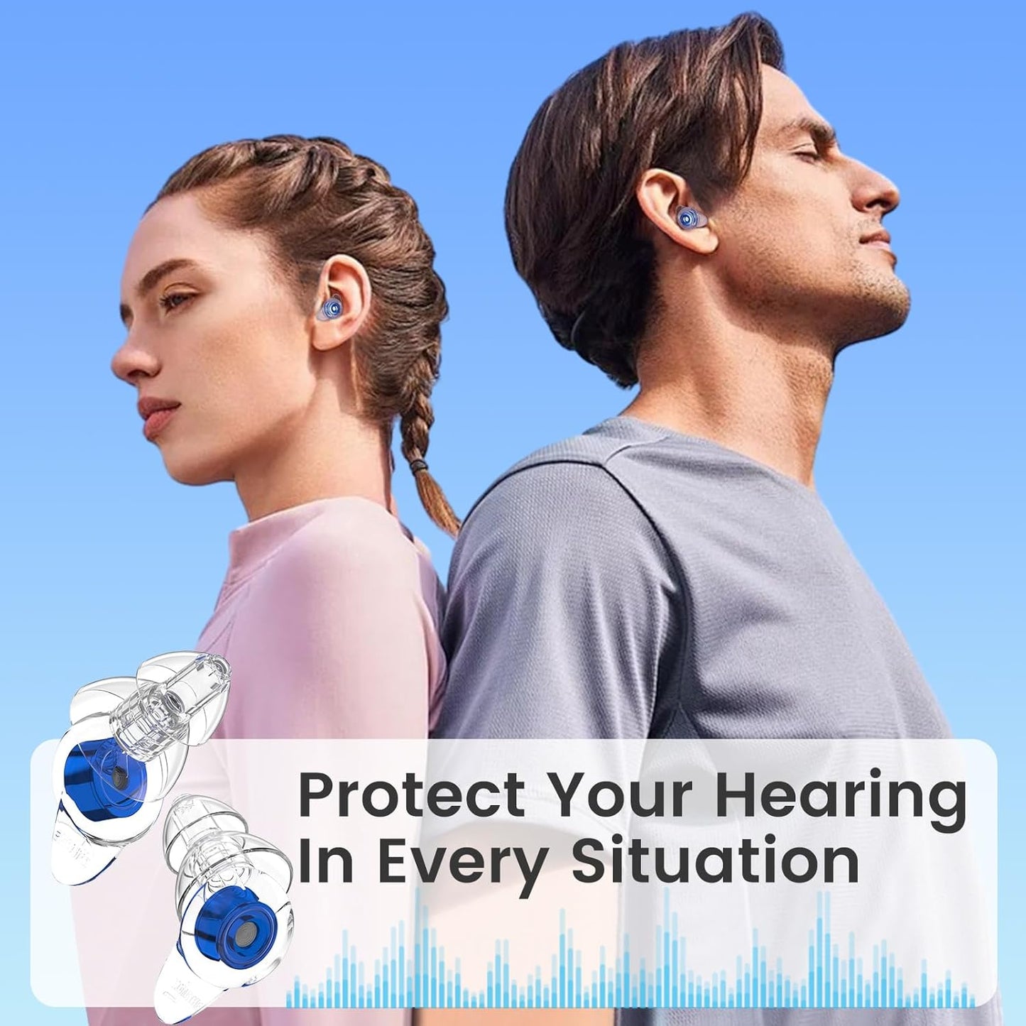 Earplugs for Concert,2 Pairs Silicone Earplugs for Concert and Musicians, Reusable Liquid Silicone Ear Plugs for Hearing Protection,Party,23dB Noise Cancelling