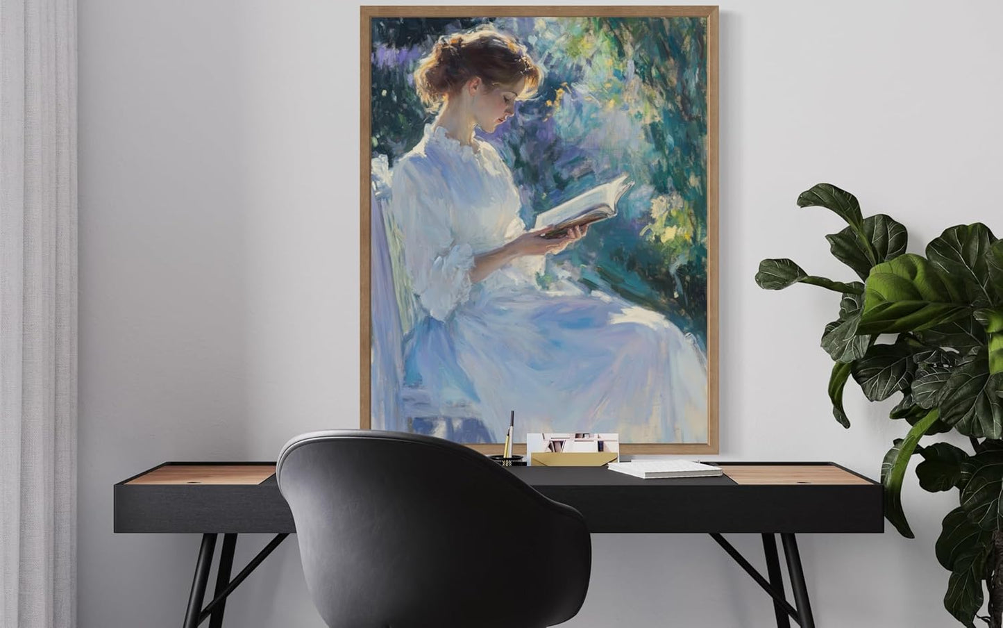 Woman Reading Impressionist Wall Art for Living Room, Female Lady Art Prints, Feminism Posters Home Decor, Oil Painting Feminist, Bathroom Wall Decor Gifts Decor 132 (Woman Reading Impressionist, 8 x 10 inches, Unframed)