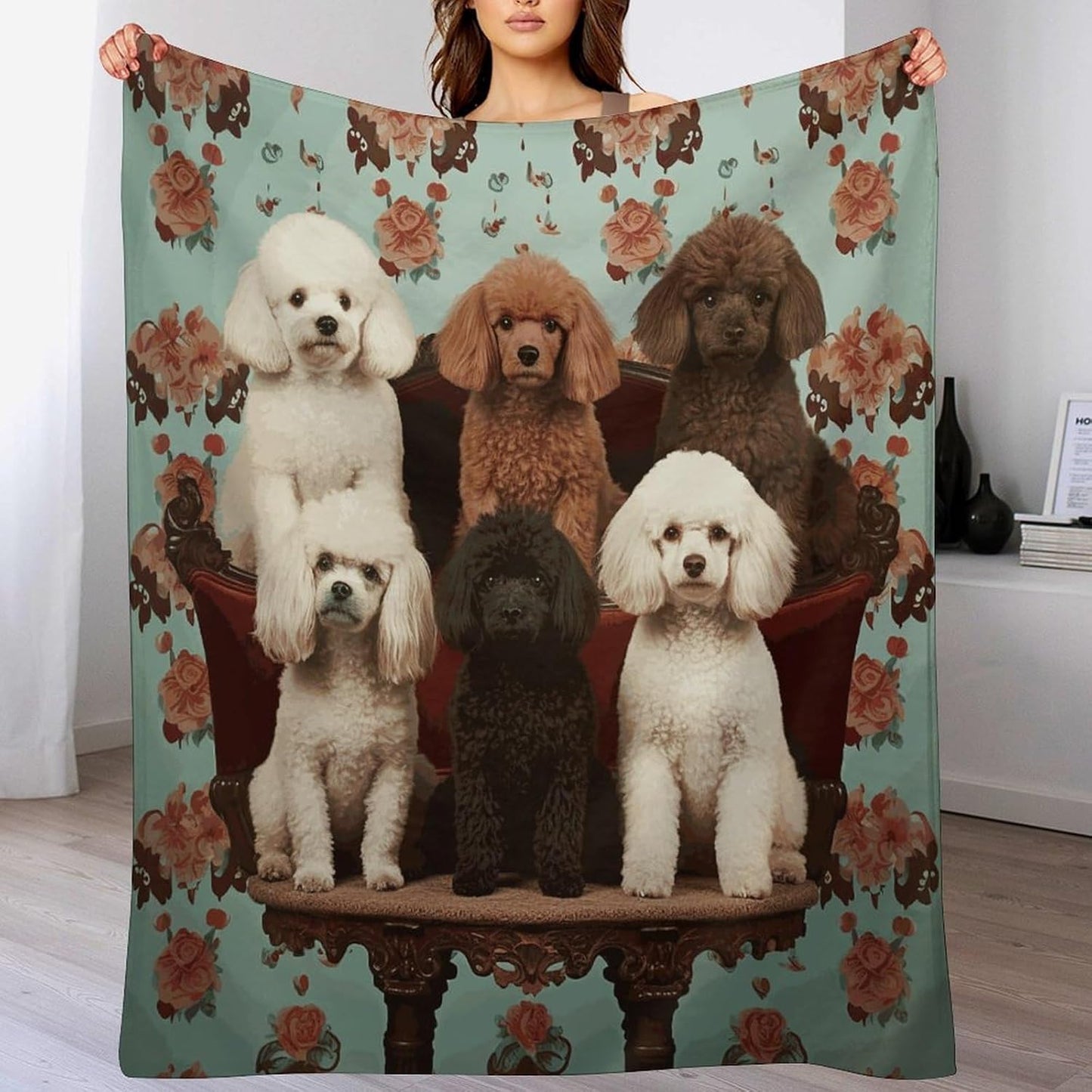 Poodles Dogs Blanket Super Soft Lightweight Throw Blanket Cute Cozy Warm Bed Blanket Decorative Fuzzy Blanket All-Season Home Decor Gift for Sofa Couch Living Room 40"*50" （100 * 130cm）