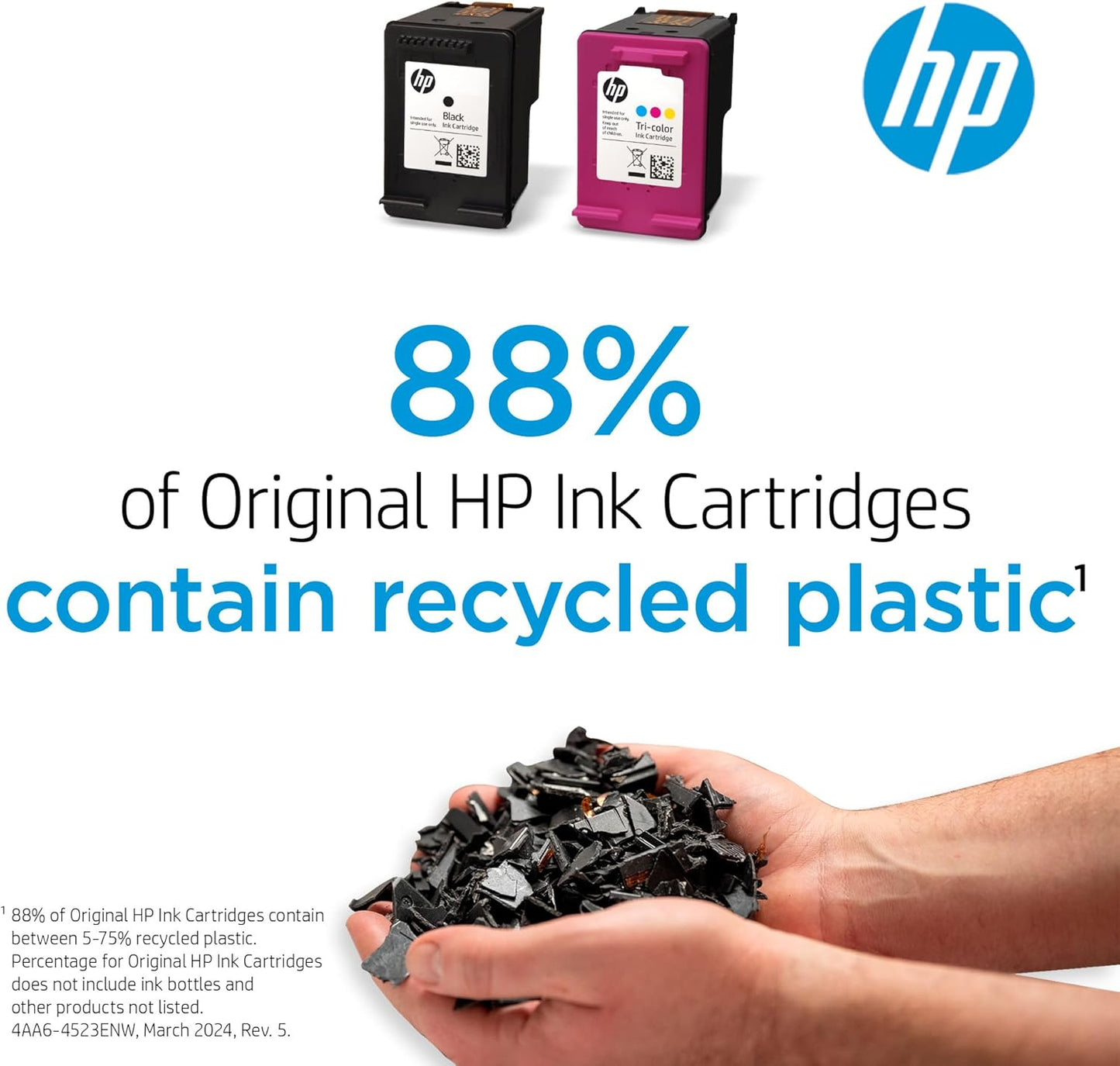HP 65 Black/Tri-Color Ink Cartridges (2-Pack) | Works with AMP 100, DeskJet 2600, 3700, Envy 5000 | Eligible for Instant Ink | T0A36AN