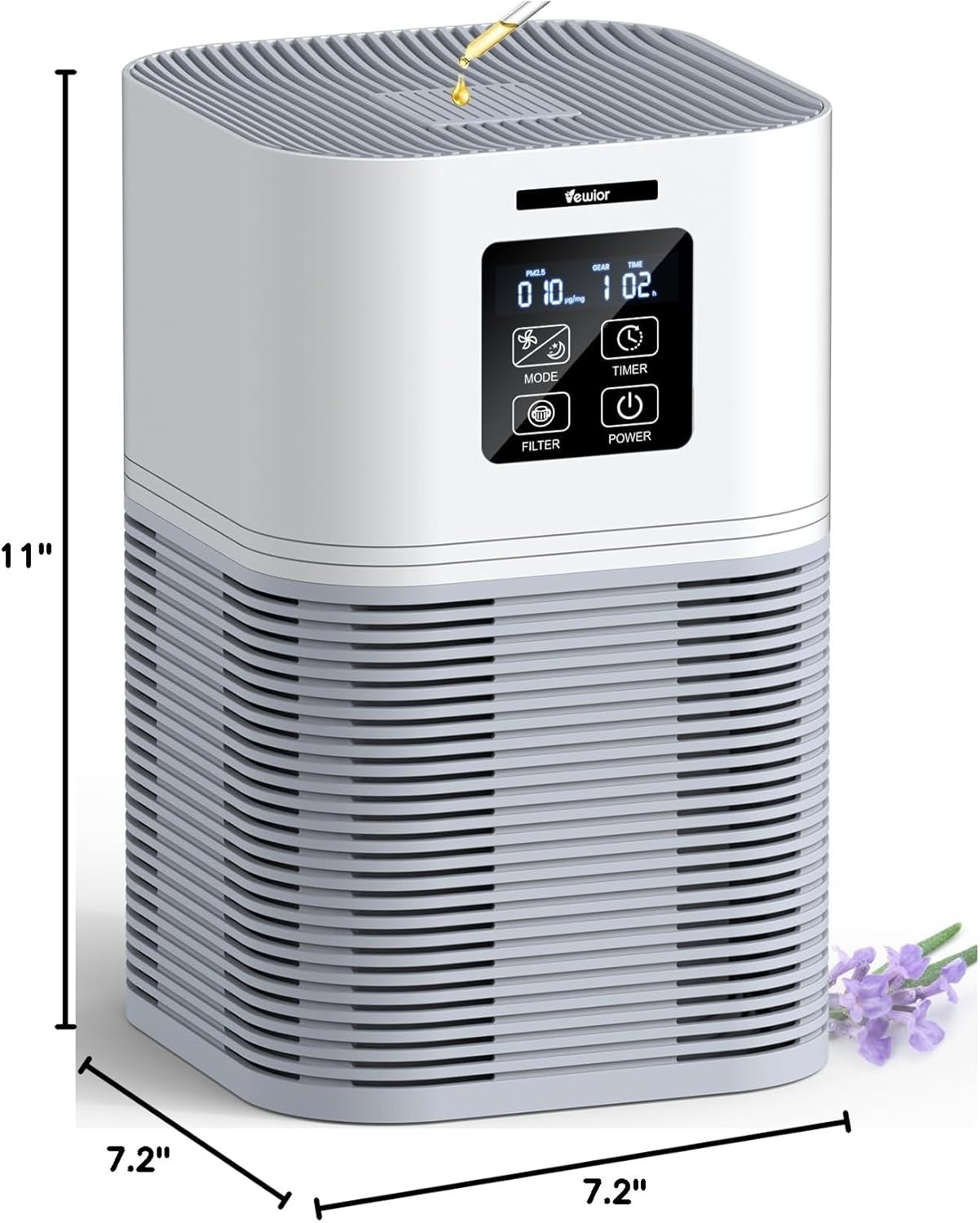 VEWIOR Air Purifiers for Home, Air Purifiers for Large Room up to 1200 sq.ft, H13 True HEPA Air Filter with Fragrance Sponge 6 Timers Quiet Air Cleaner for Pet Dander Wildfire