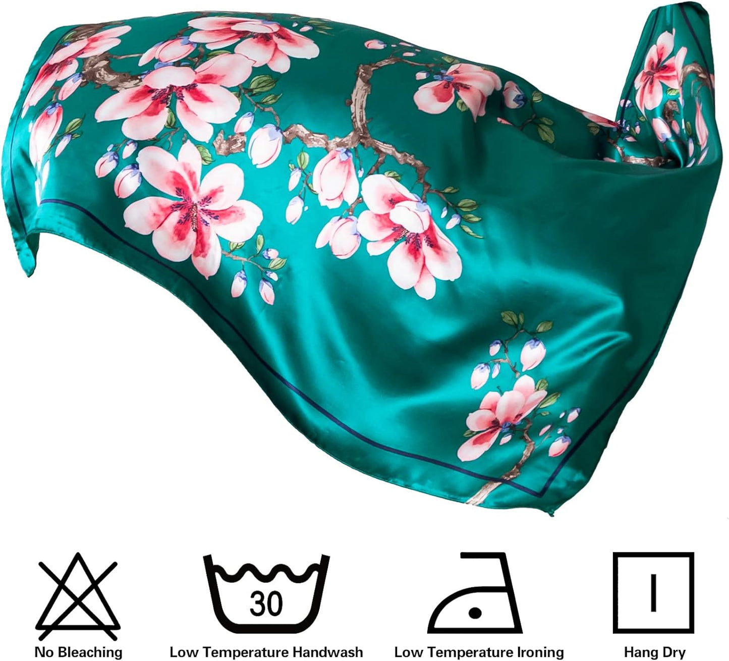 HBselect 4PCS Head Scarf for Women 35” Head Scarves Silk Like Satin Neck Scarfs Square Bandana Hair Wraps Scarf for Sleeping