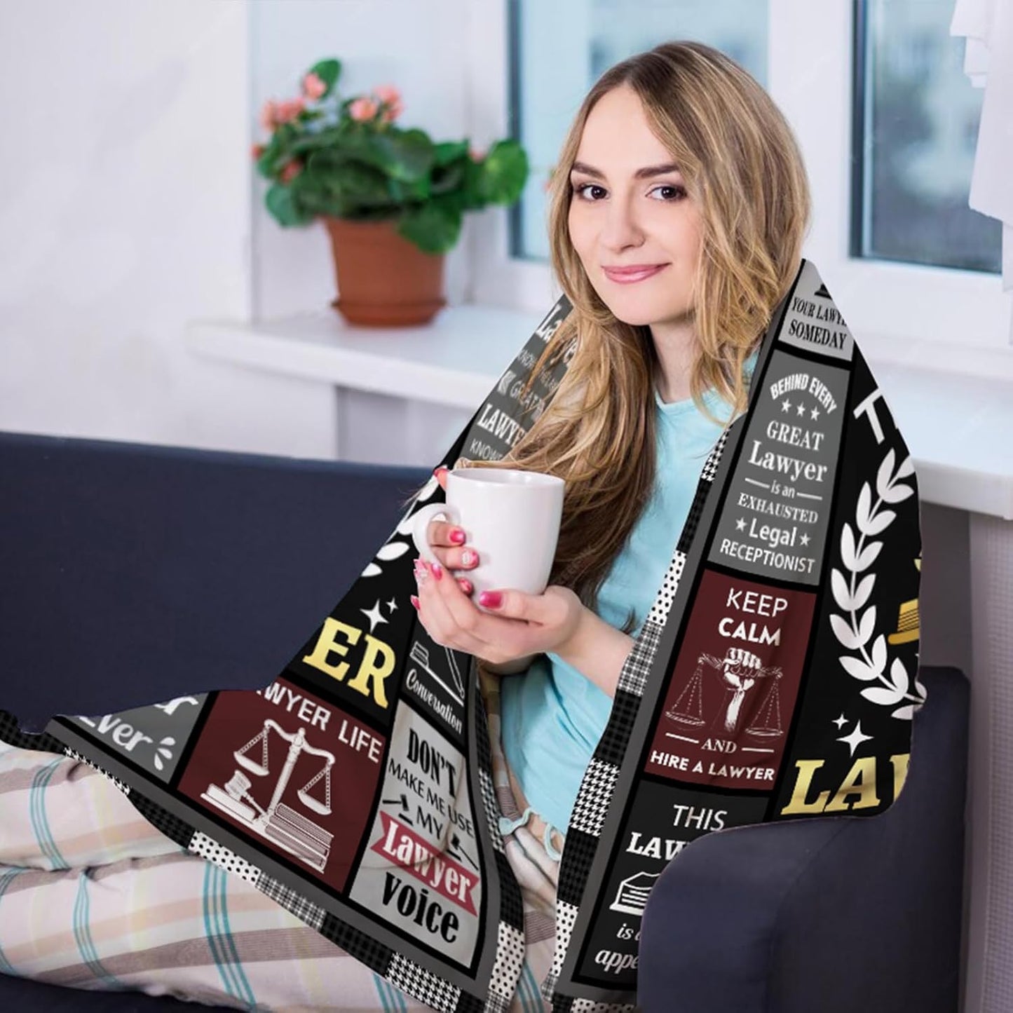 Lawyer Gifts for Women Men, Best Lawyer Ever Soft Flannel Blanket 60"X50", Law School Gifts for Future Lawyers, Attorney Graduation Retirement Birthday Gifts for Passing The Bar Exam Blanket
