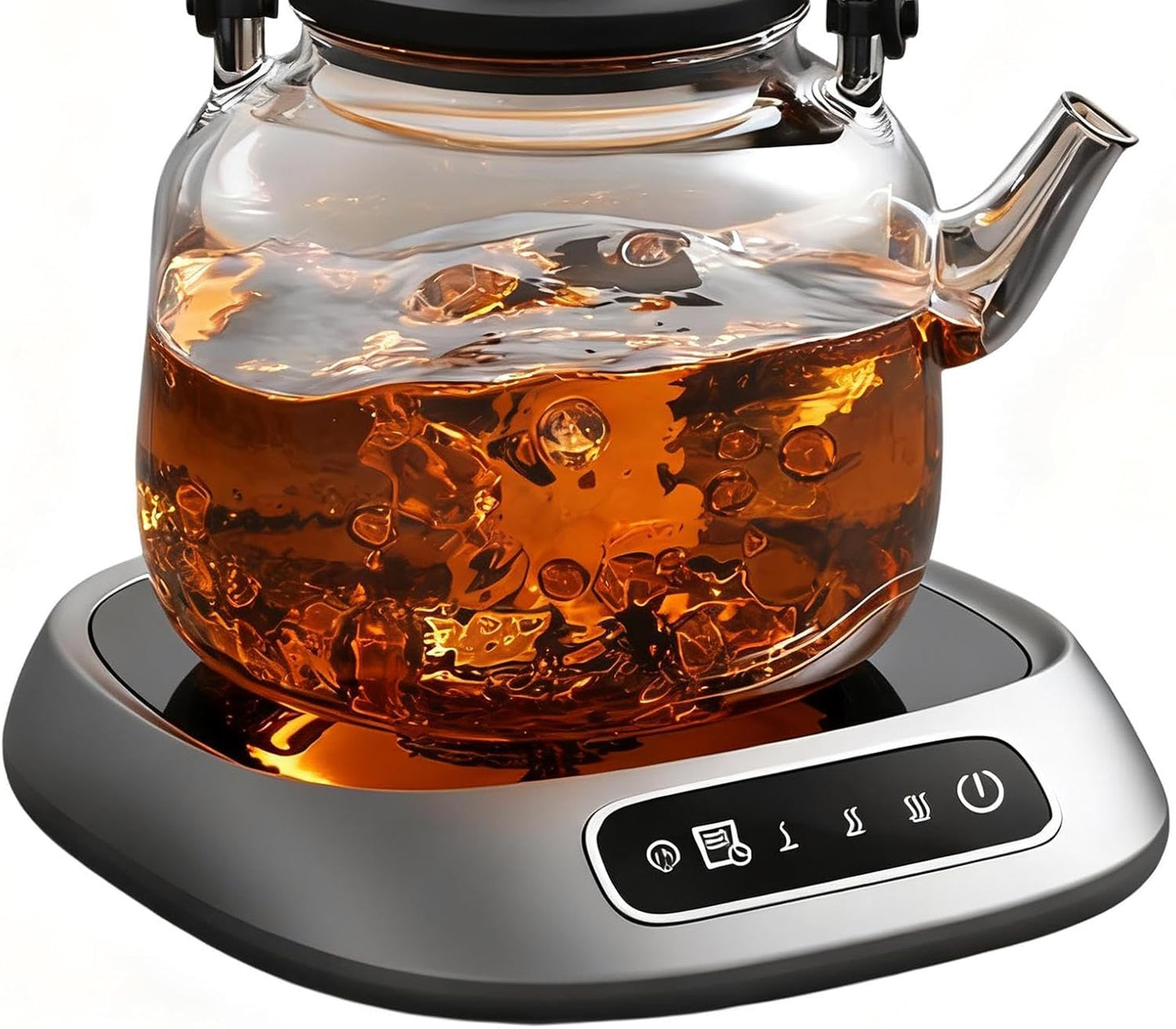 Heat Touch – Coffee Mug Warmer for Drink Temperature Hold | Screen Touch Heating Pad with Electric Ceramic Plate, Stable Heat Output & Compact Desk Friendly Design for Chocolate Enjoyment, Tea Breaks,
