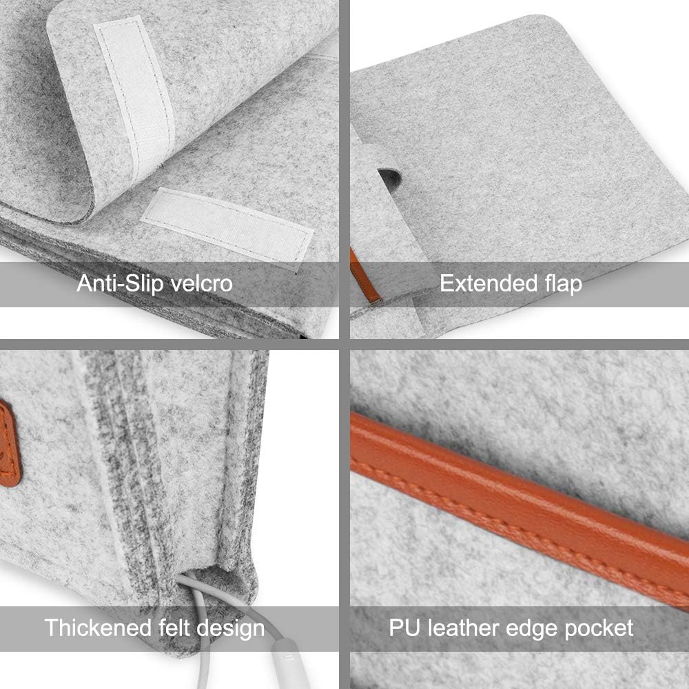 Bed Organiser, Felt Bed Bag, Non-Slip Bedside Bag, Sofa Bed Hanging Storage for Book, Magazines, iPad, Mobile Phone, Remote Control, Light Grey