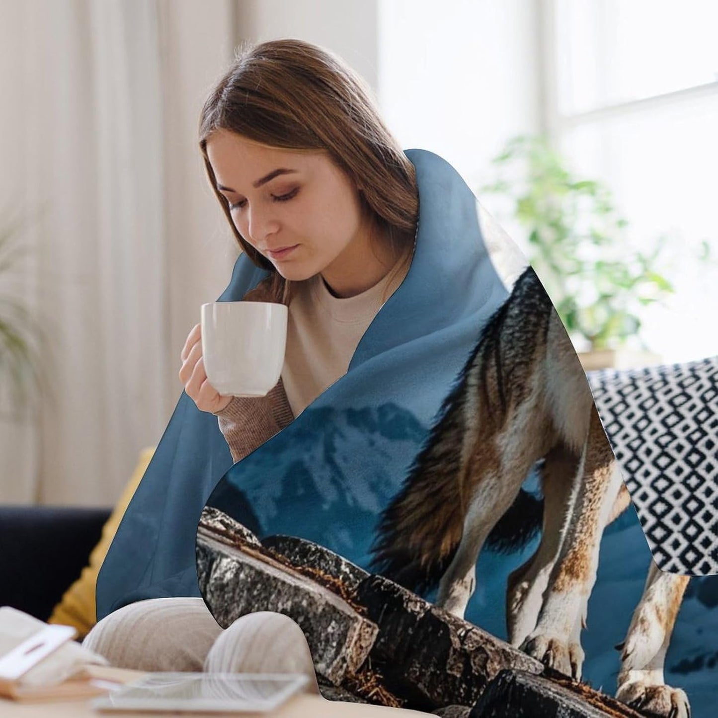 Timberwolves Throw Blanket for Bed Soft Lightweight Blanket Plush Cozy Flannel Blankets for Couch Sofa Chair Office Camping Travel 30"*40"（76 * 100cm）